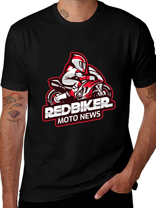 RedBiker Moto News Graphic Black T-Shirt