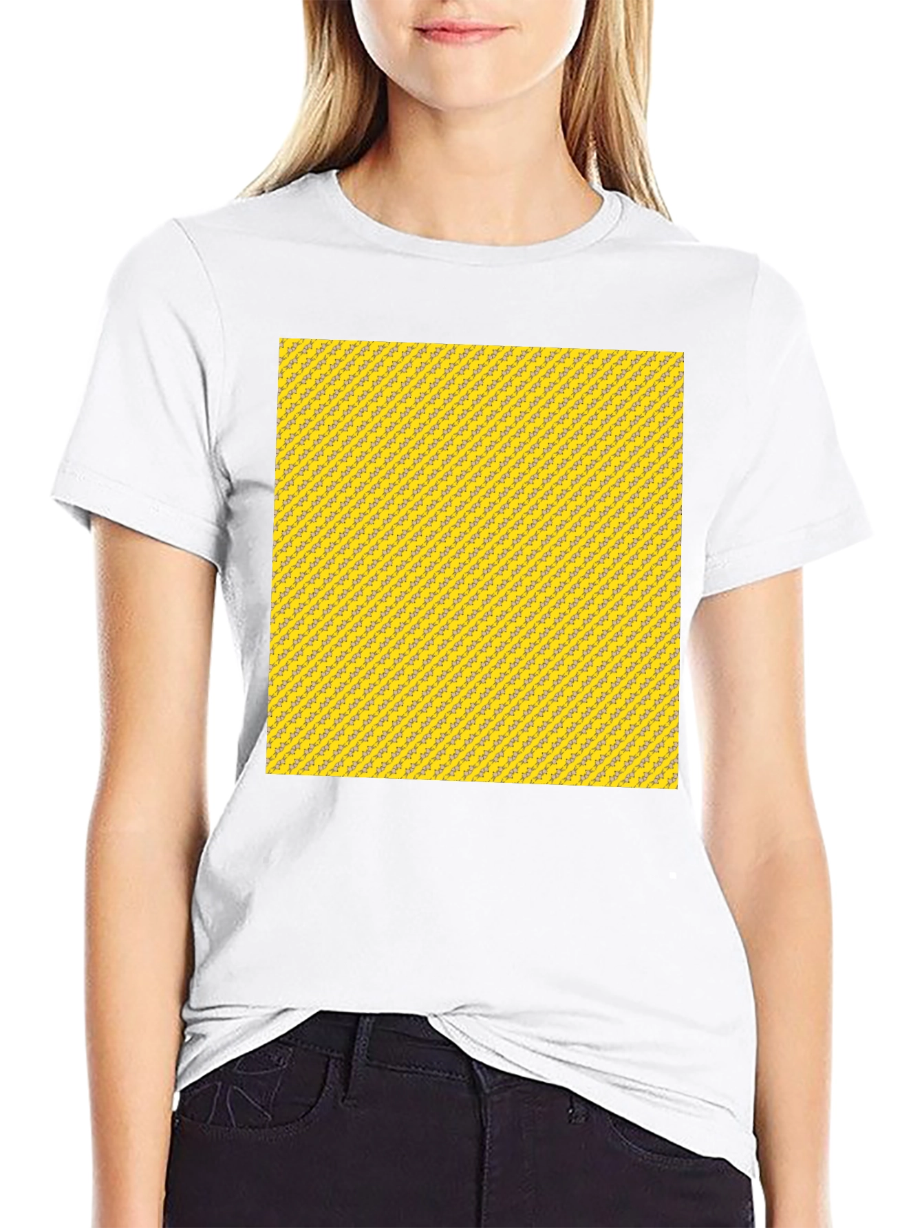 Modern Patterned Tee - Casual Black T-Shirt