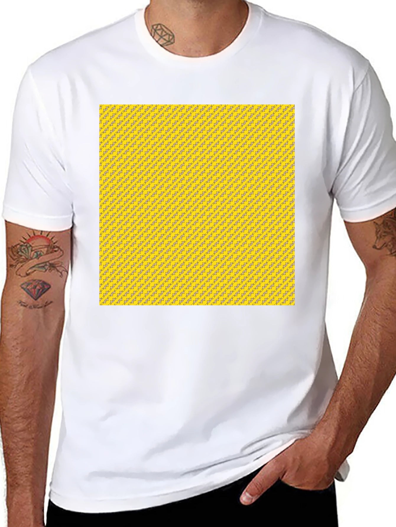 Modern Patterned Tee - Casual Black T-Shirt