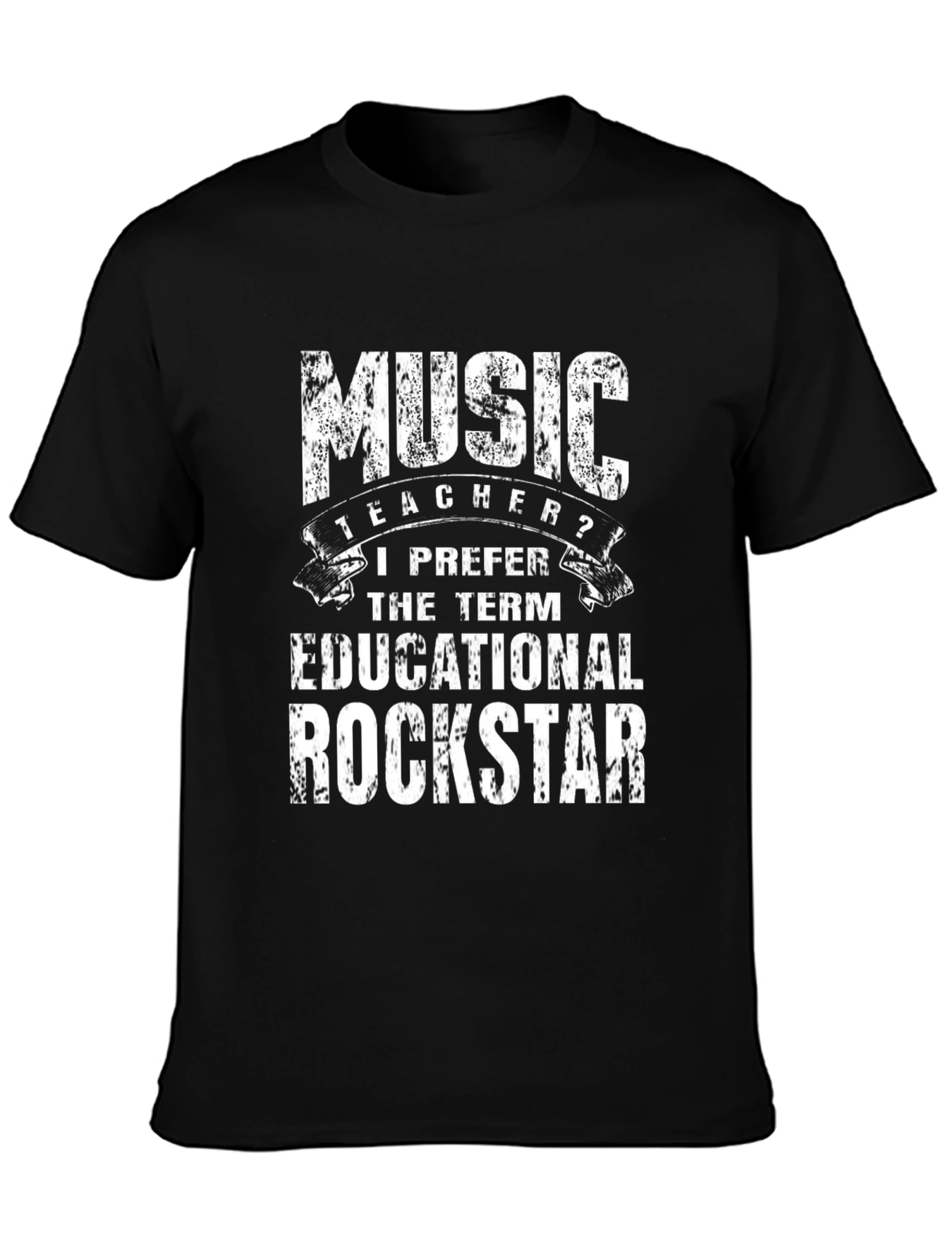 Music Teacher Rockstar Black T-Shirt