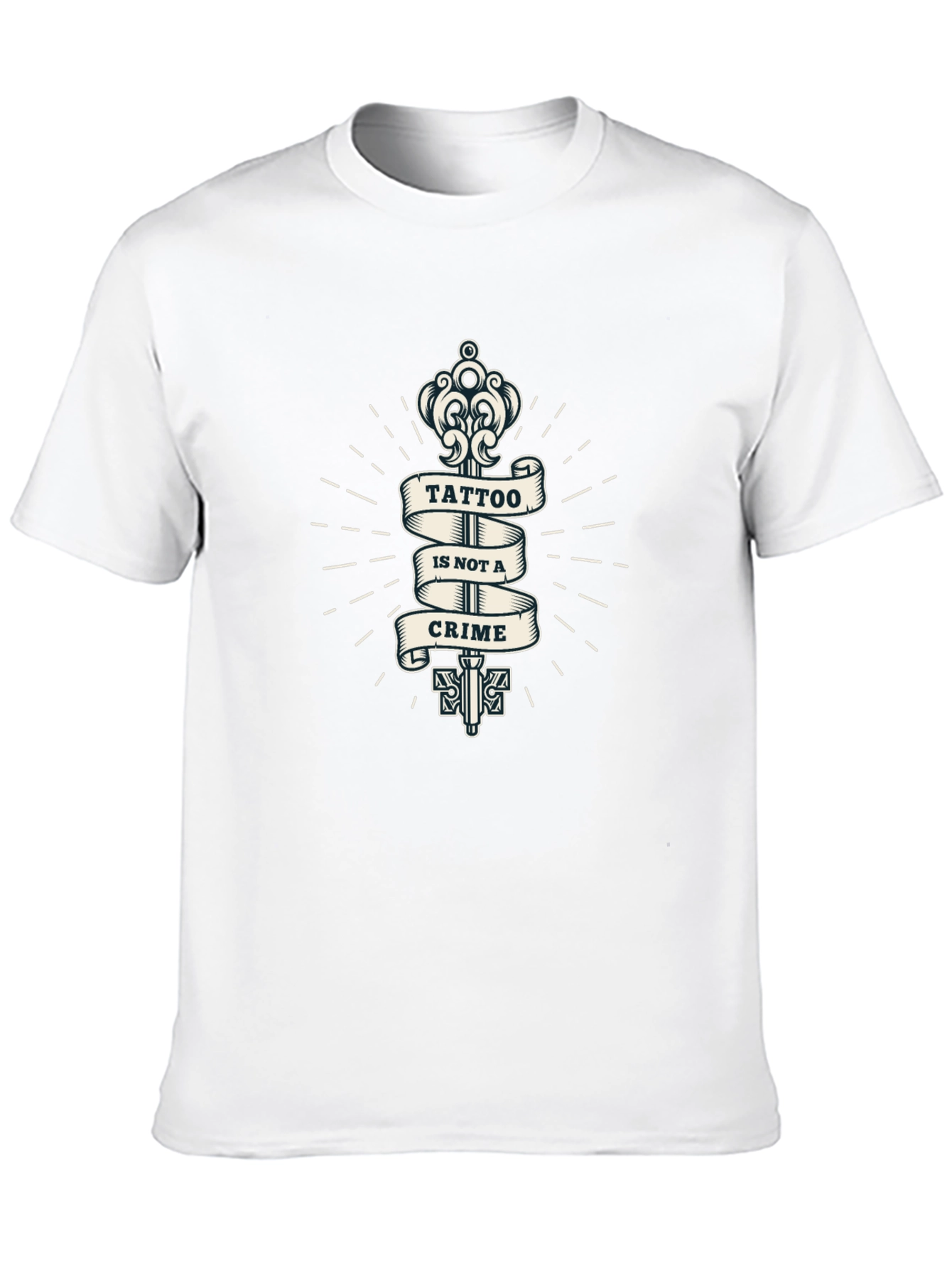 Tattoo Is Not A Crime Graphic Print Black T-Shirt