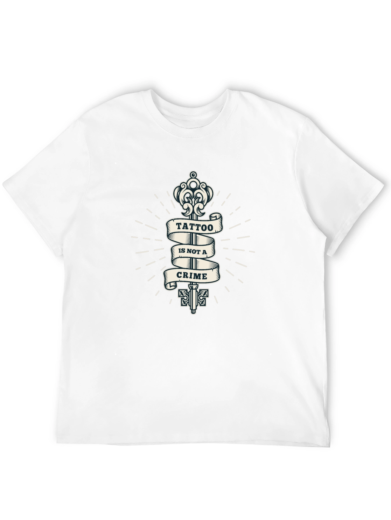 Tattoo Is Not A Crime Graphic Print Black T-Shirt