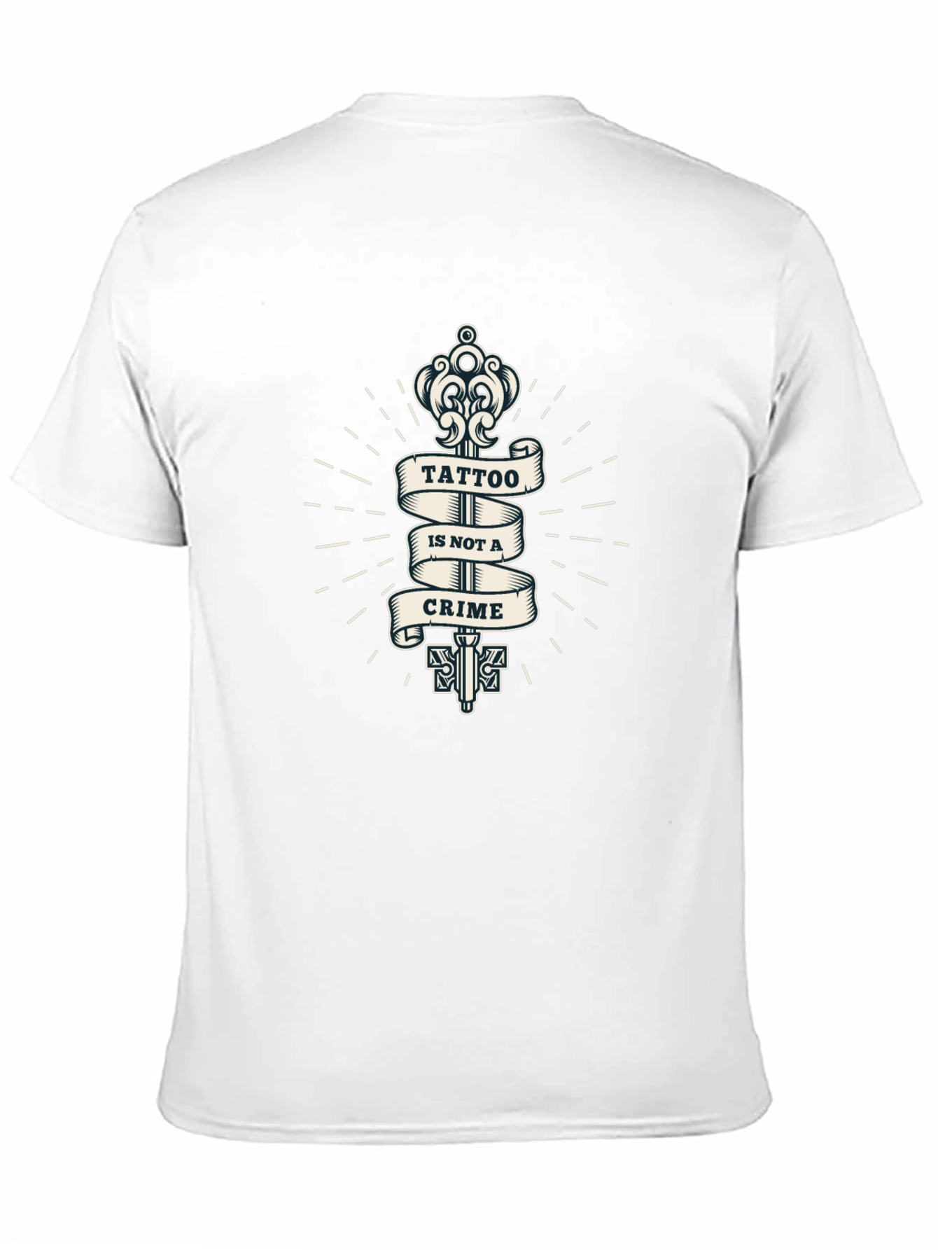 Tattoo Is Not A Crime Graphic Print Black T-Shirt