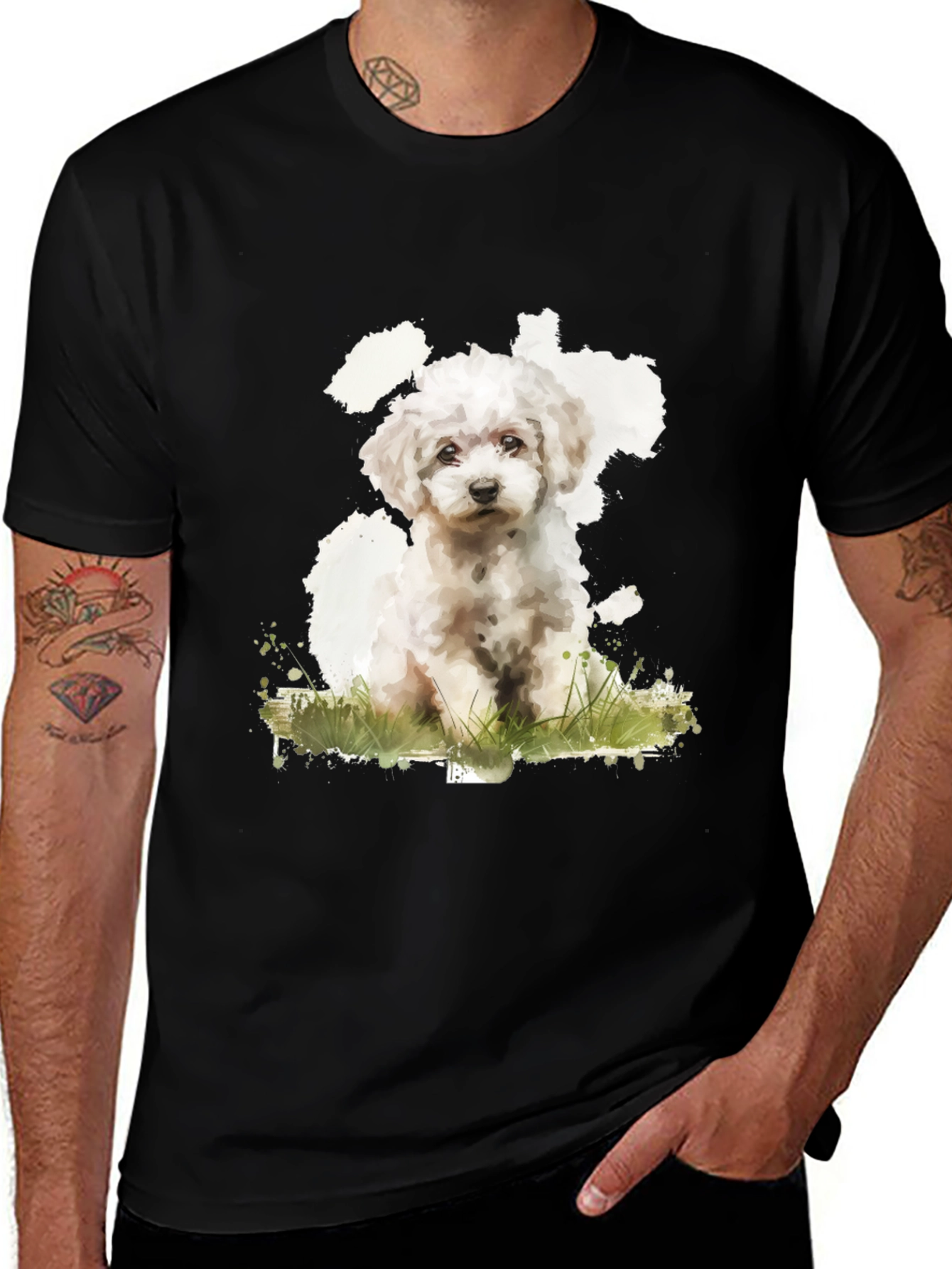 Cute Dog Graphic T-Shirt - Unisex Black Tee