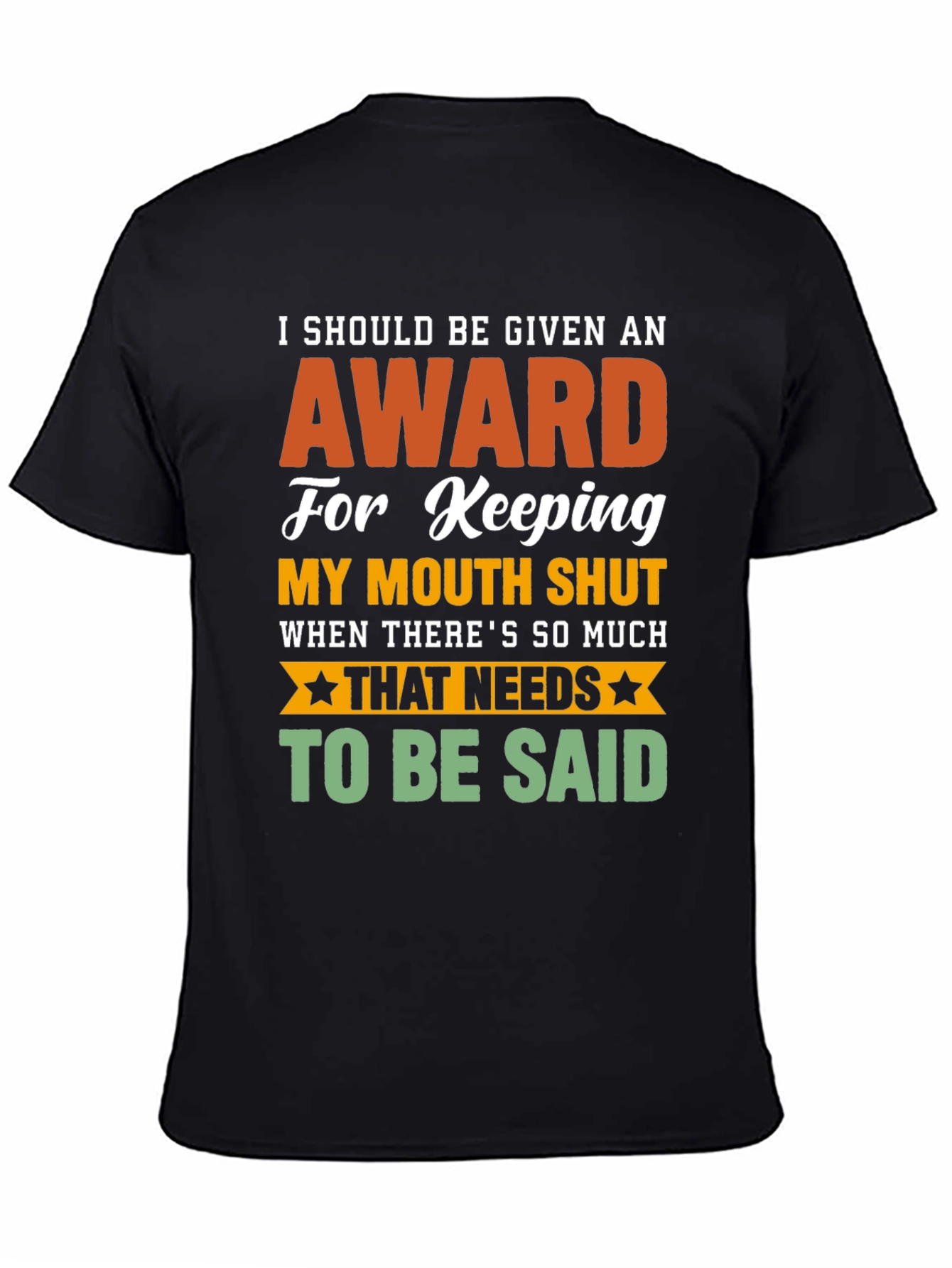 Funny Award Keeping Mouth Shut Graphic T-Shirt