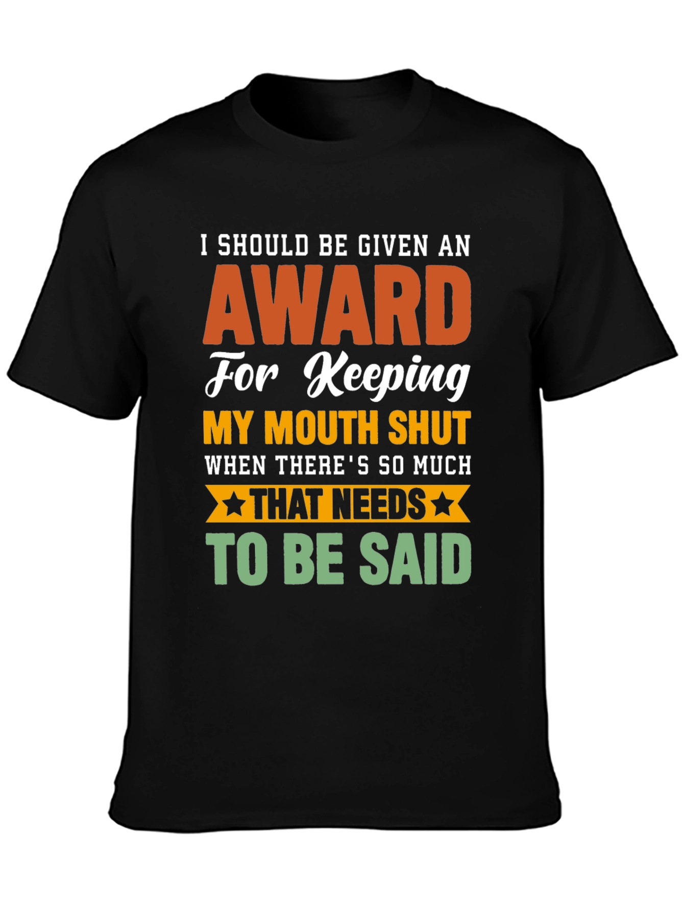 Funny Award Keeping Mouth Shut Graphic T-Shirt