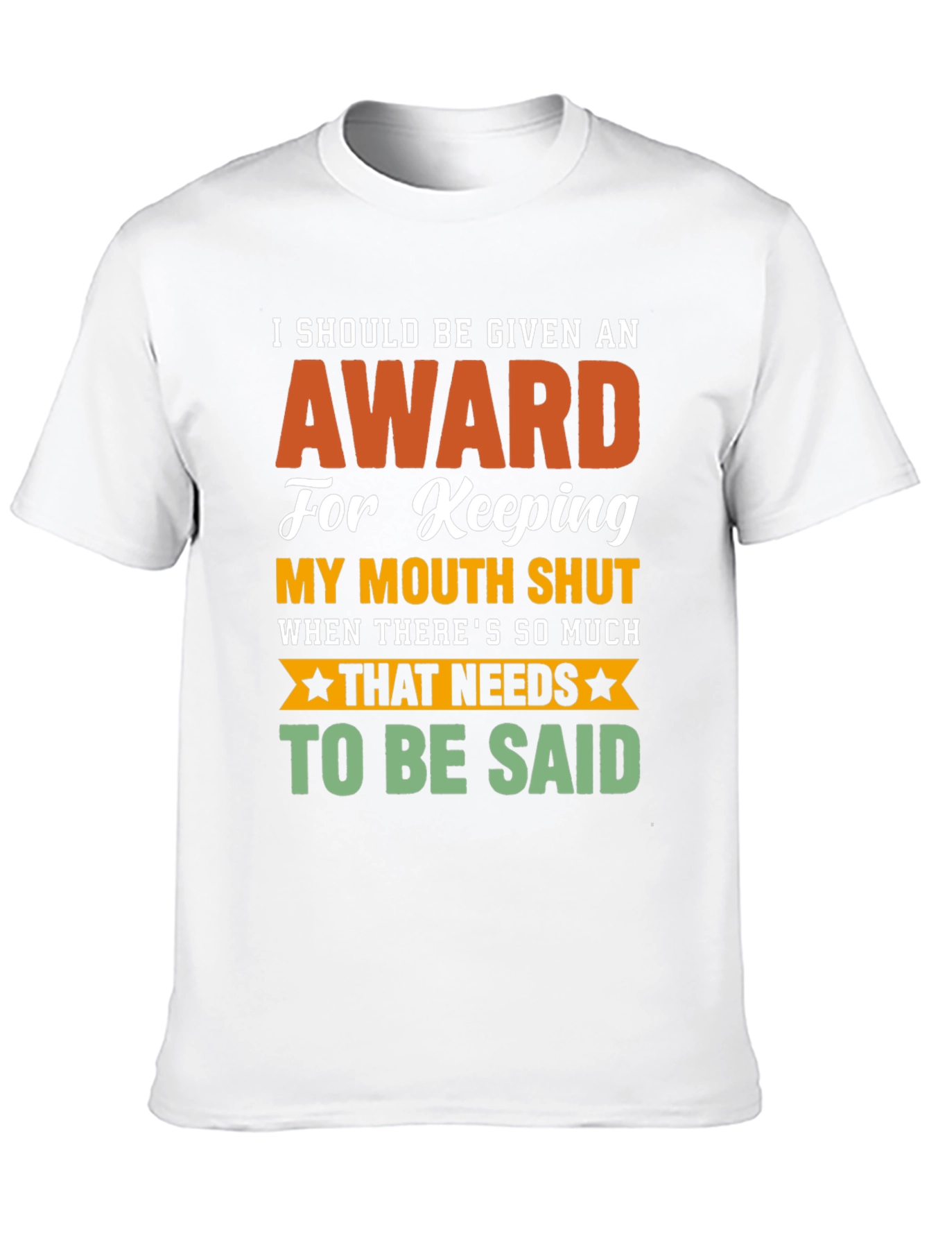 Funny Award Keeping Mouth Shut Graphic T-Shirt
