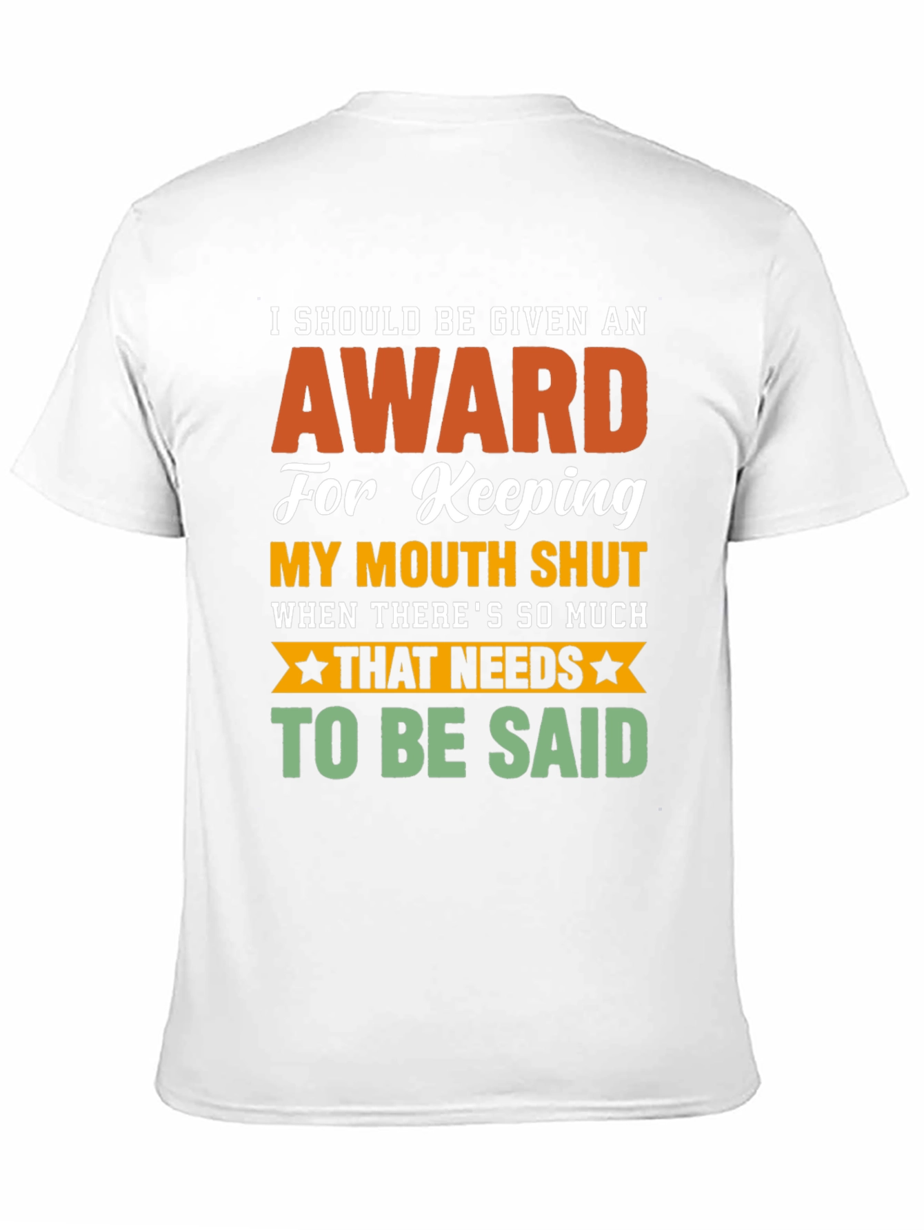 Funny Award Keeping Mouth Shut Graphic T-Shirt