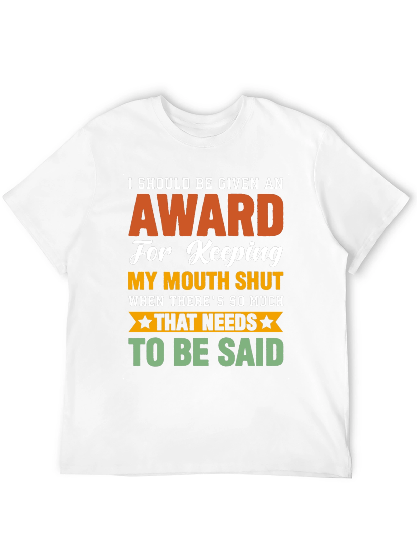 Funny Award Keeping Mouth Shut Graphic T-Shirt