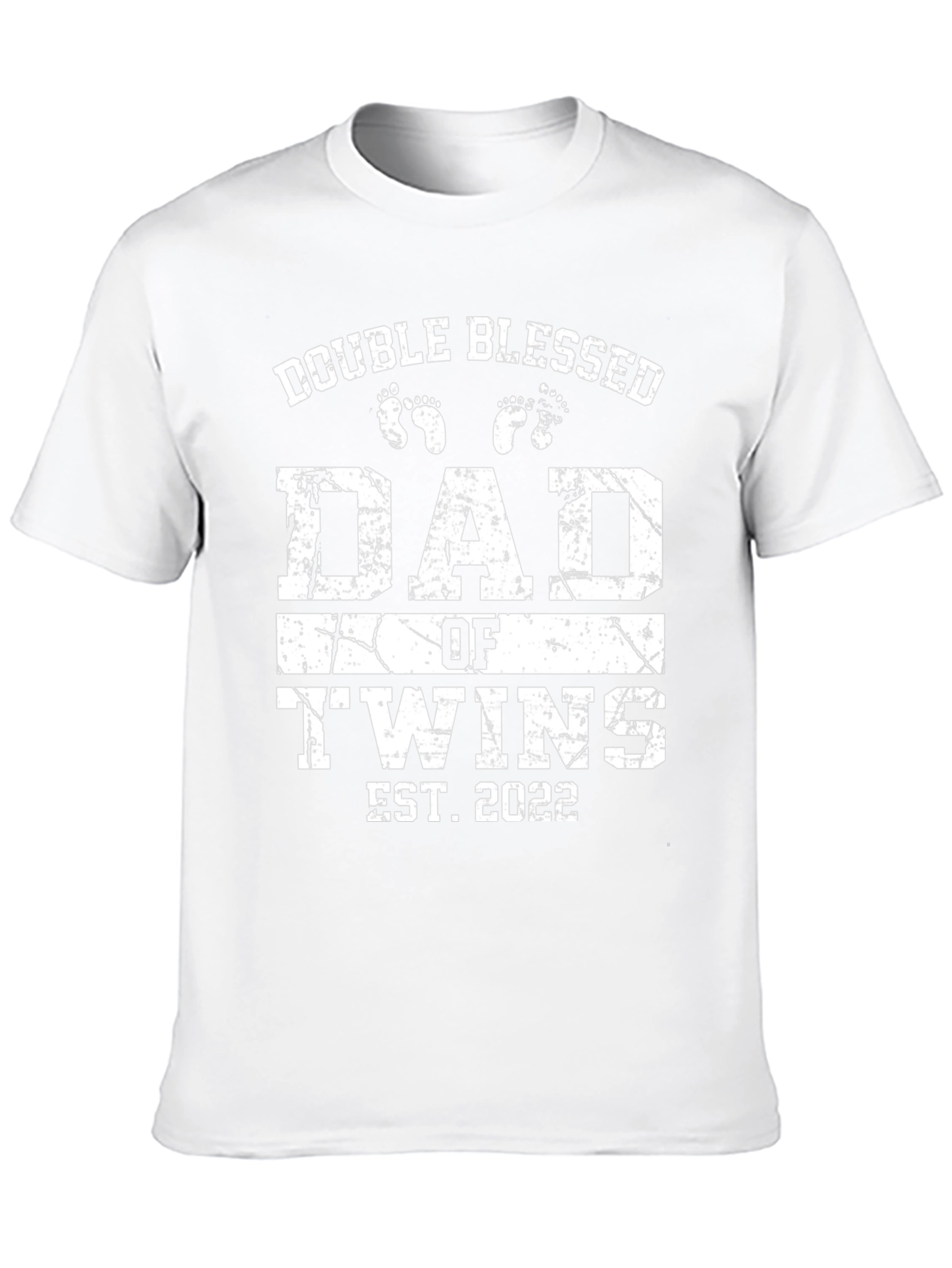 Double Blessed Dad of Twins Est. 2022 Black T-Shirt