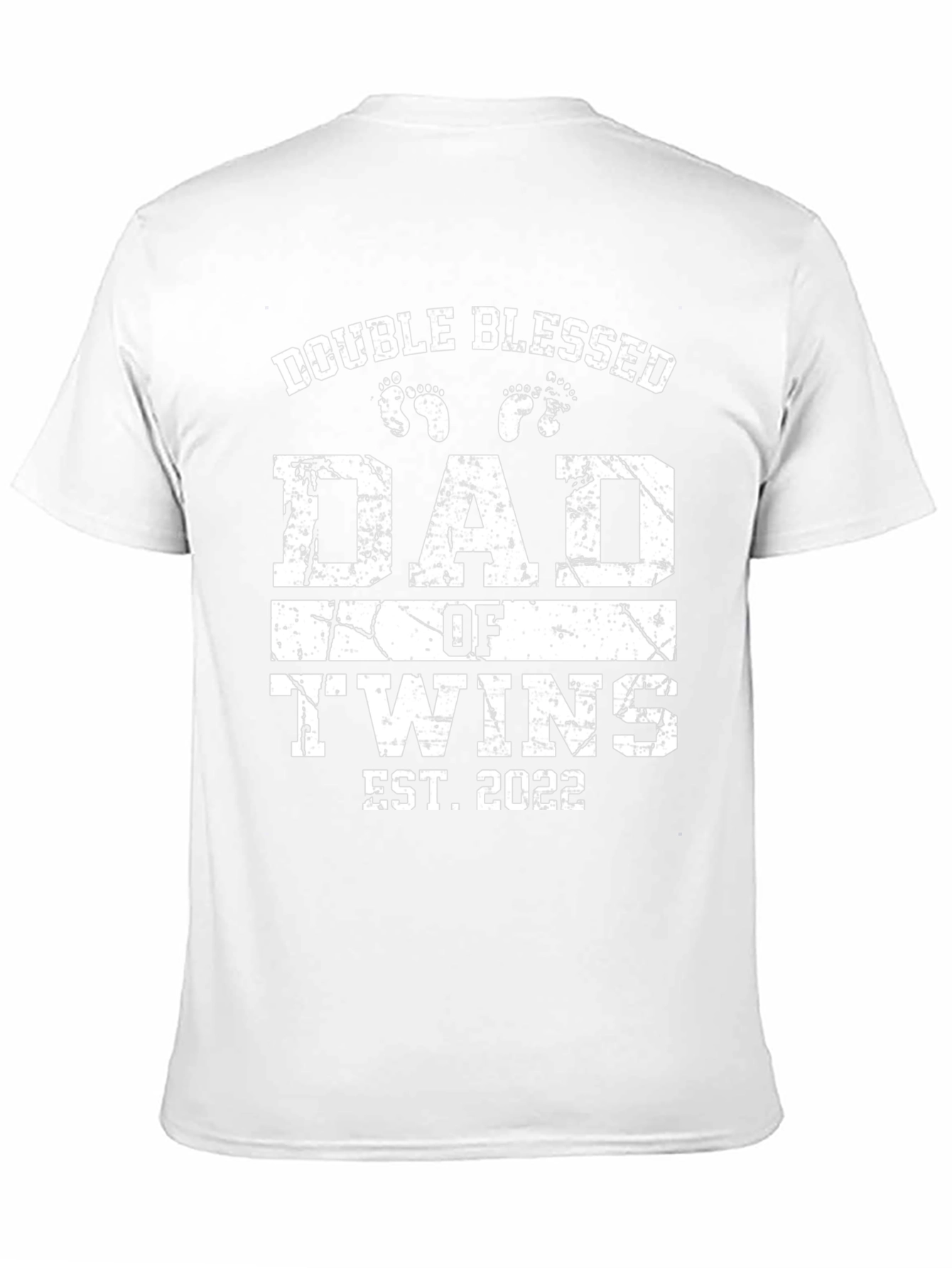 Double Blessed Dad of Twins Est. 2022 Black T-Shirt