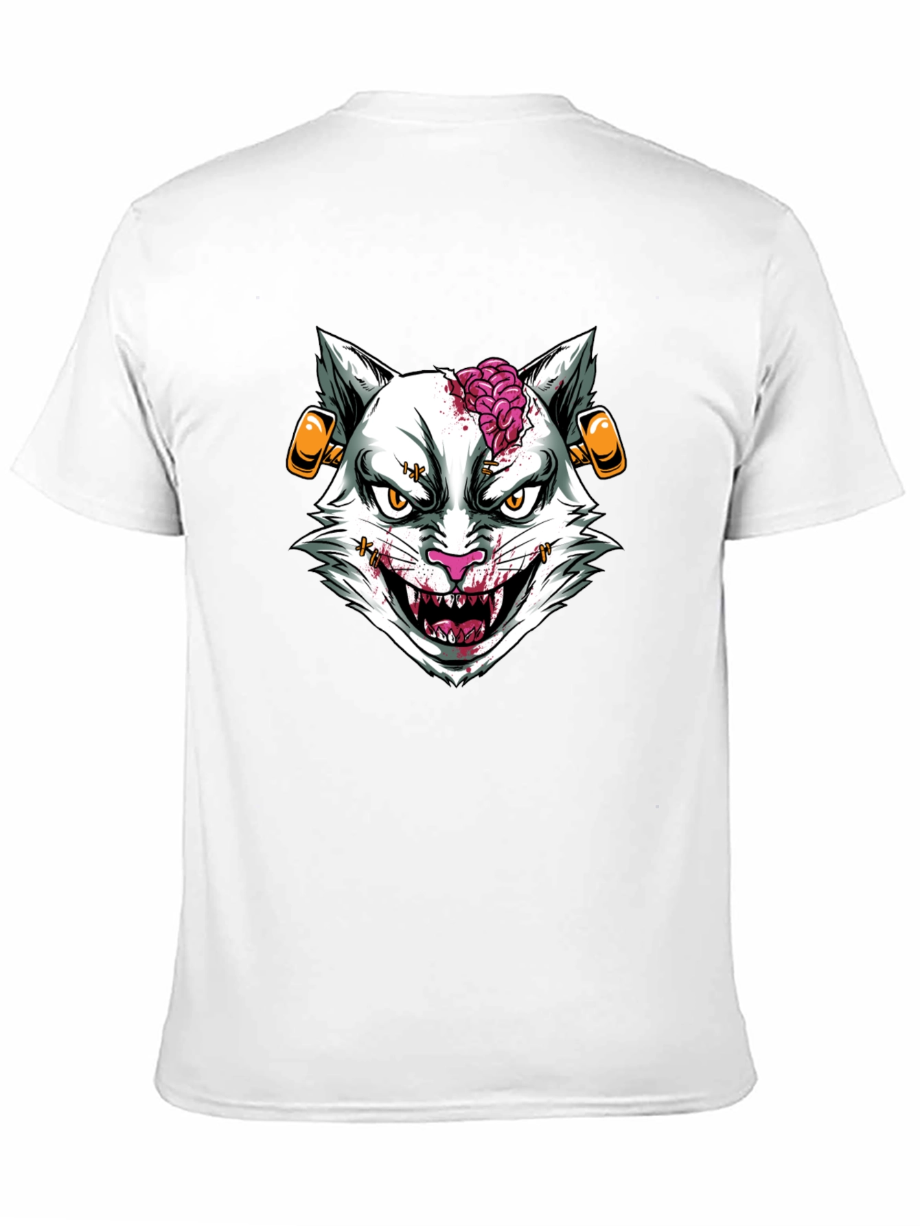 Zombie Cat Graphic T-Shirt - Halloween Style