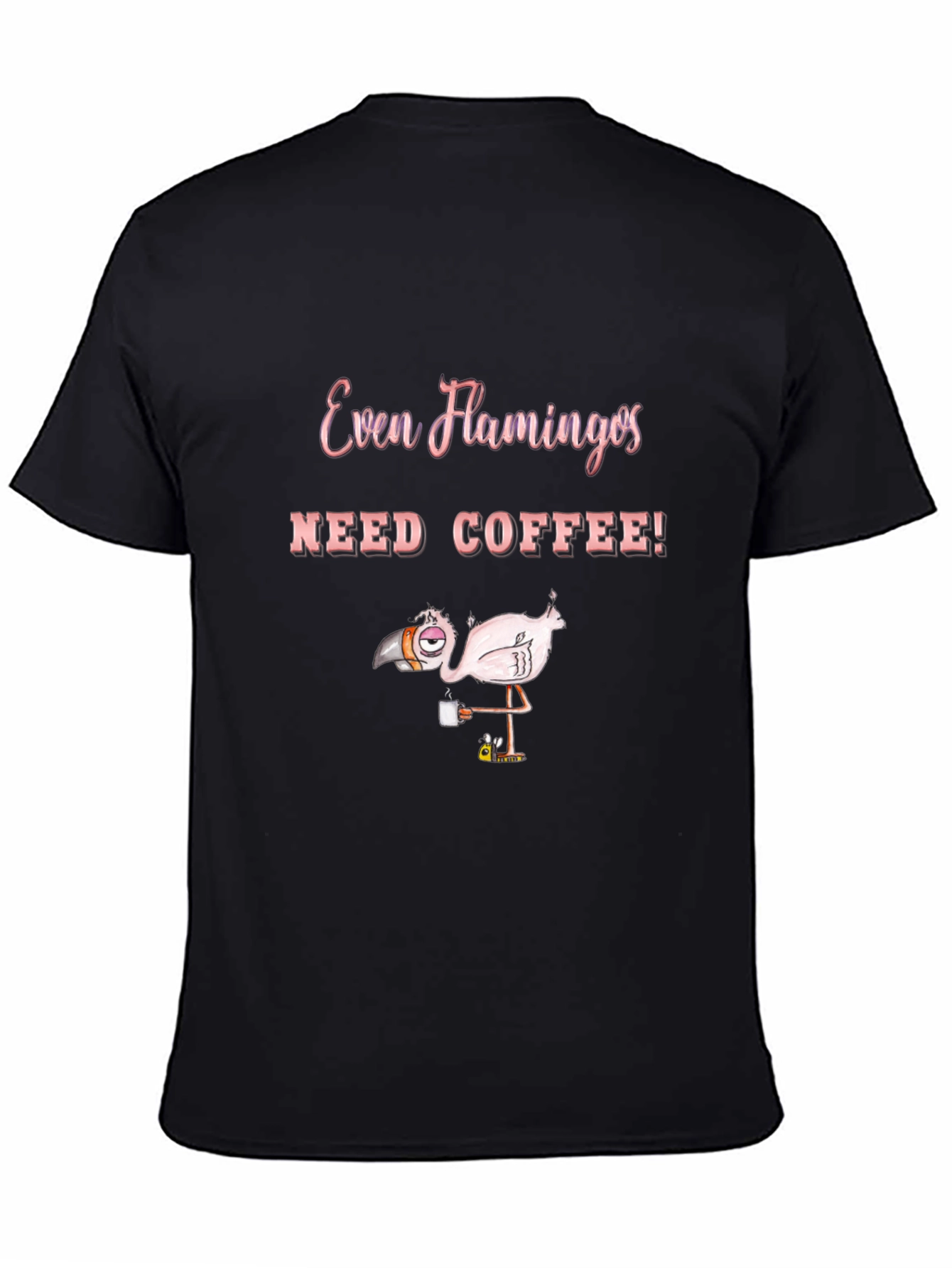 Funny Flamingo Coffee Lover Graphic T-Shirt