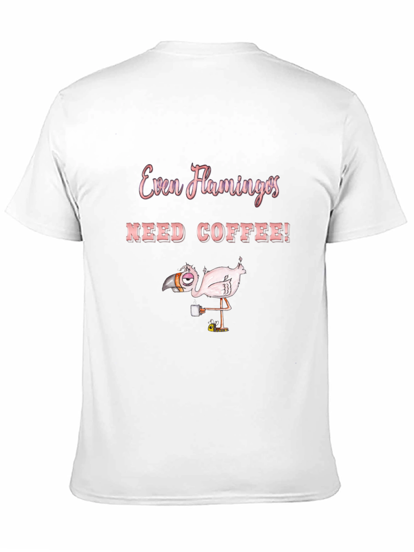 Funny Flamingo Coffee Lover Graphic T-Shirt