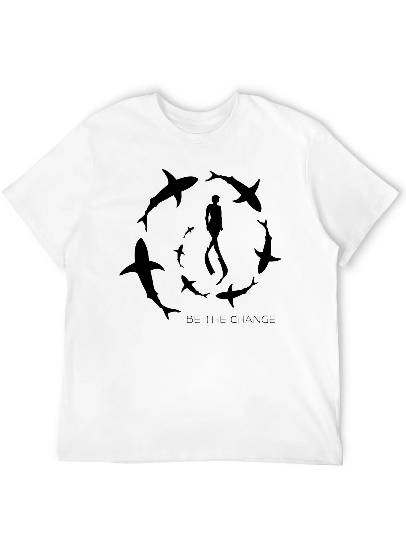 Shark Circle Graphic Black Tee