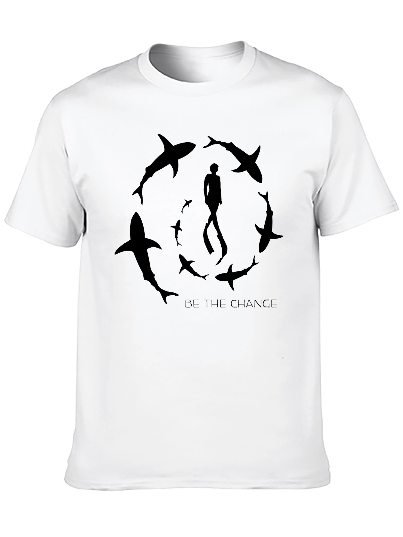 Shark Circle Graphic Black Tee