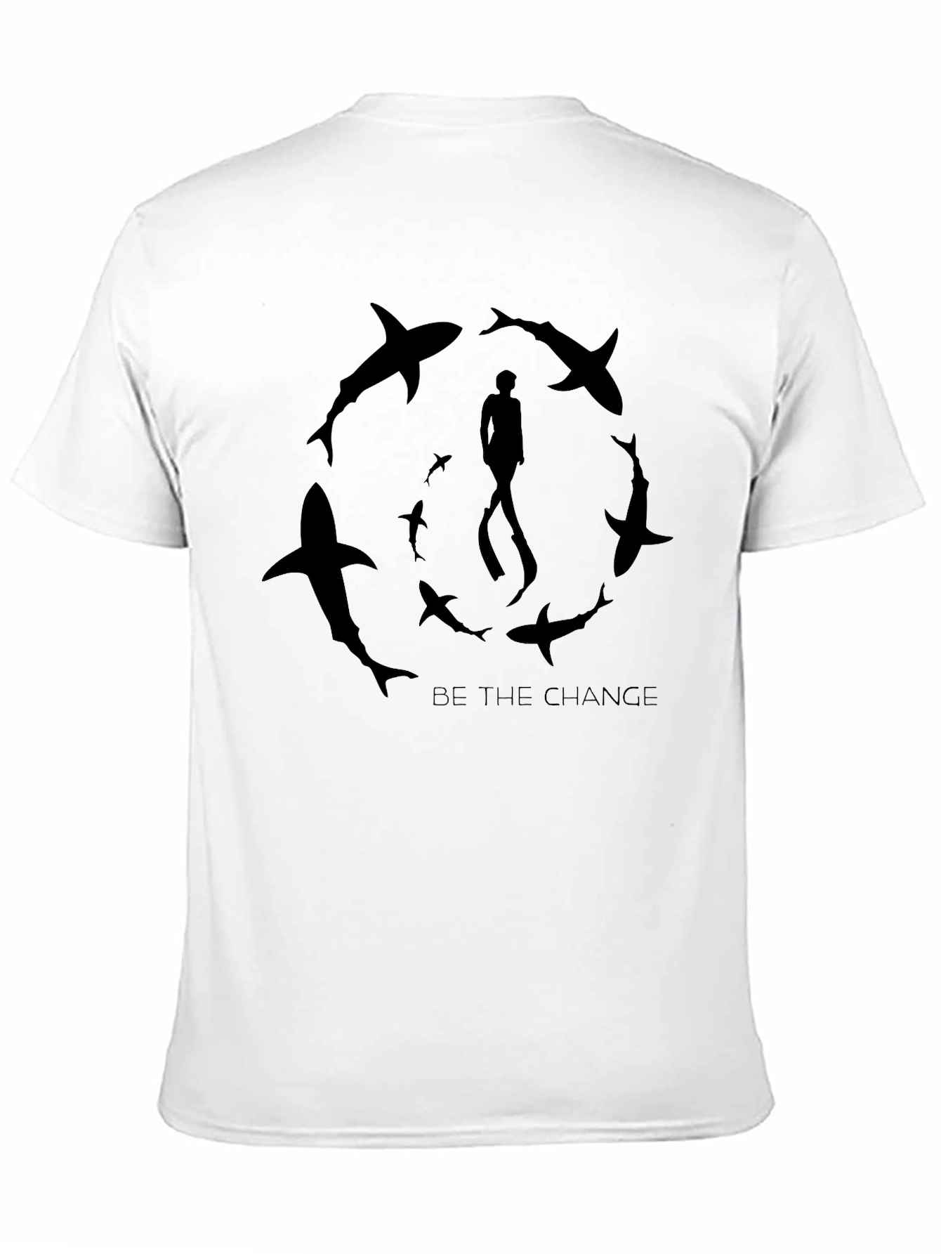 Shark Circle Graphic Black Tee
