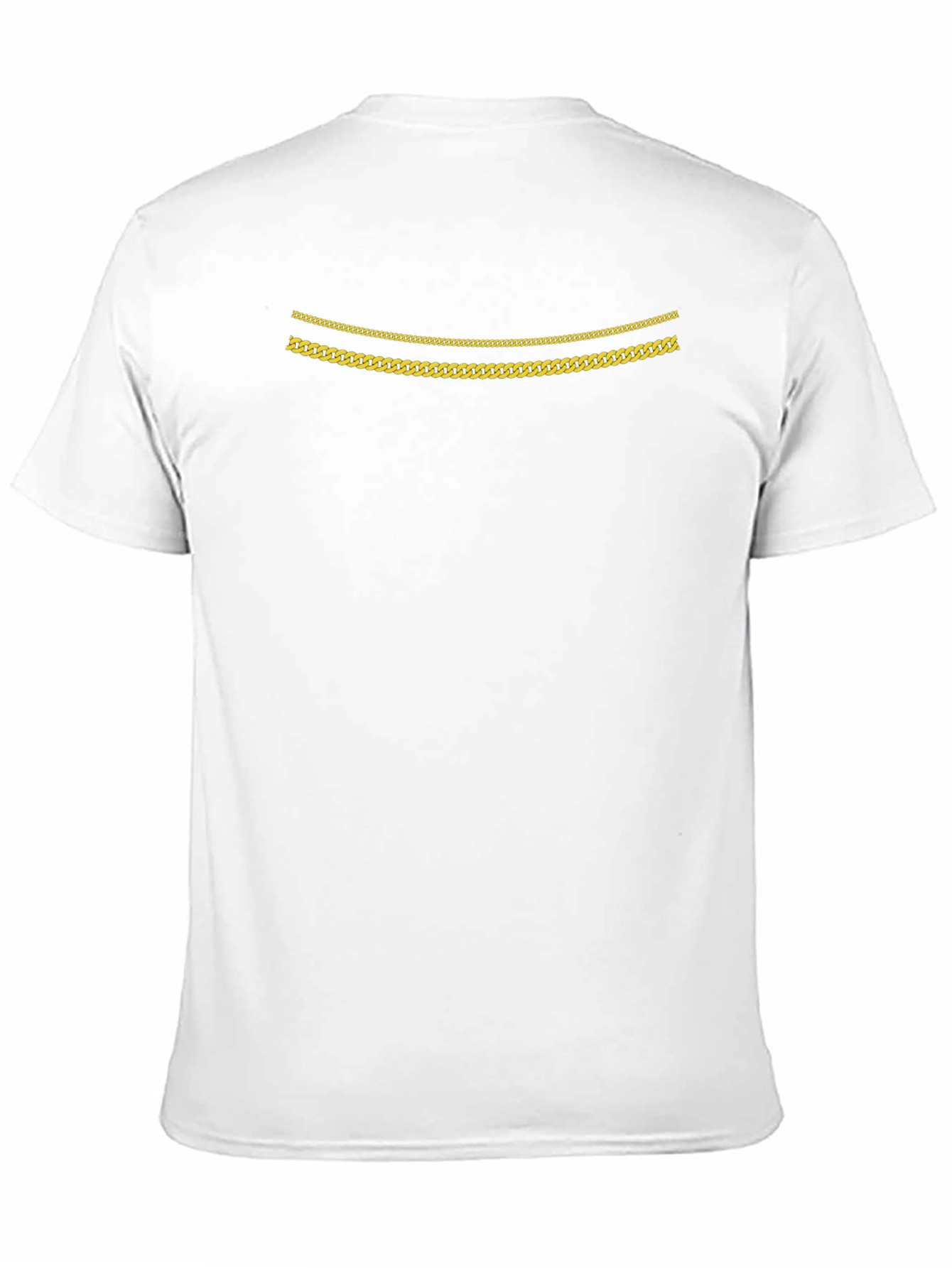 Mens Black Graphic Tee with Gold Chains