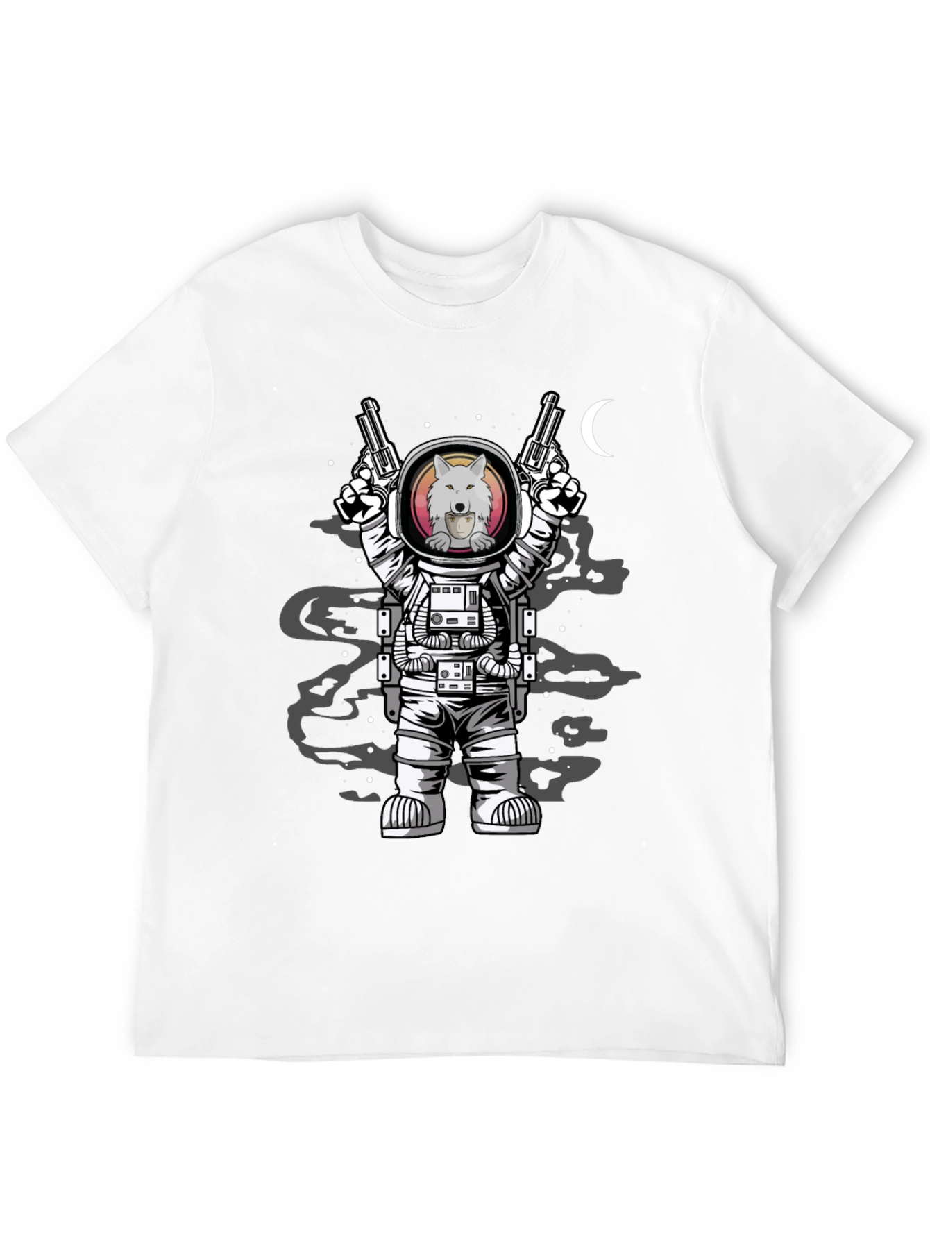 Astronaut Wolf T-Shirt - Space Gun Design