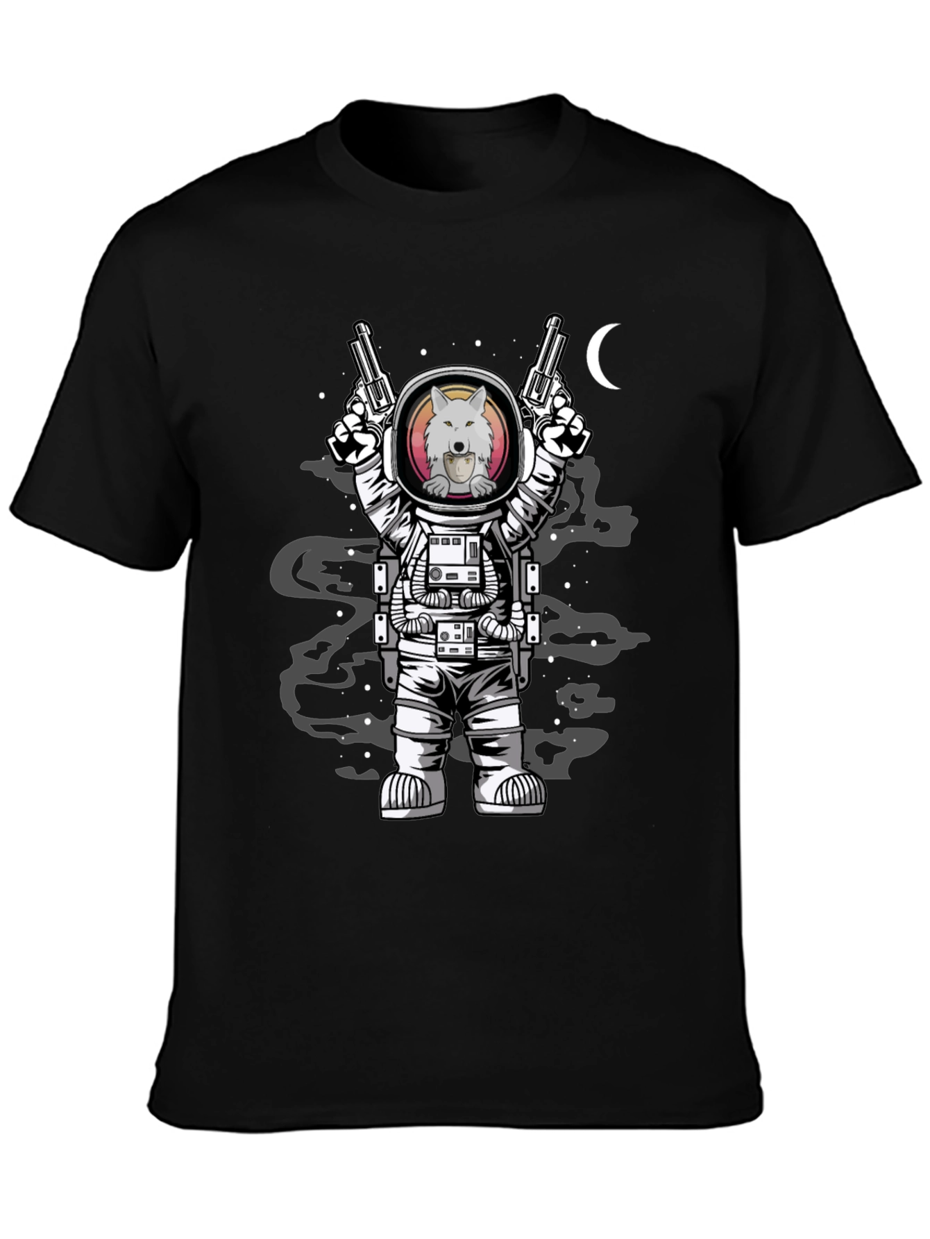 Astronaut Wolf T-Shirt - Space Gun Design