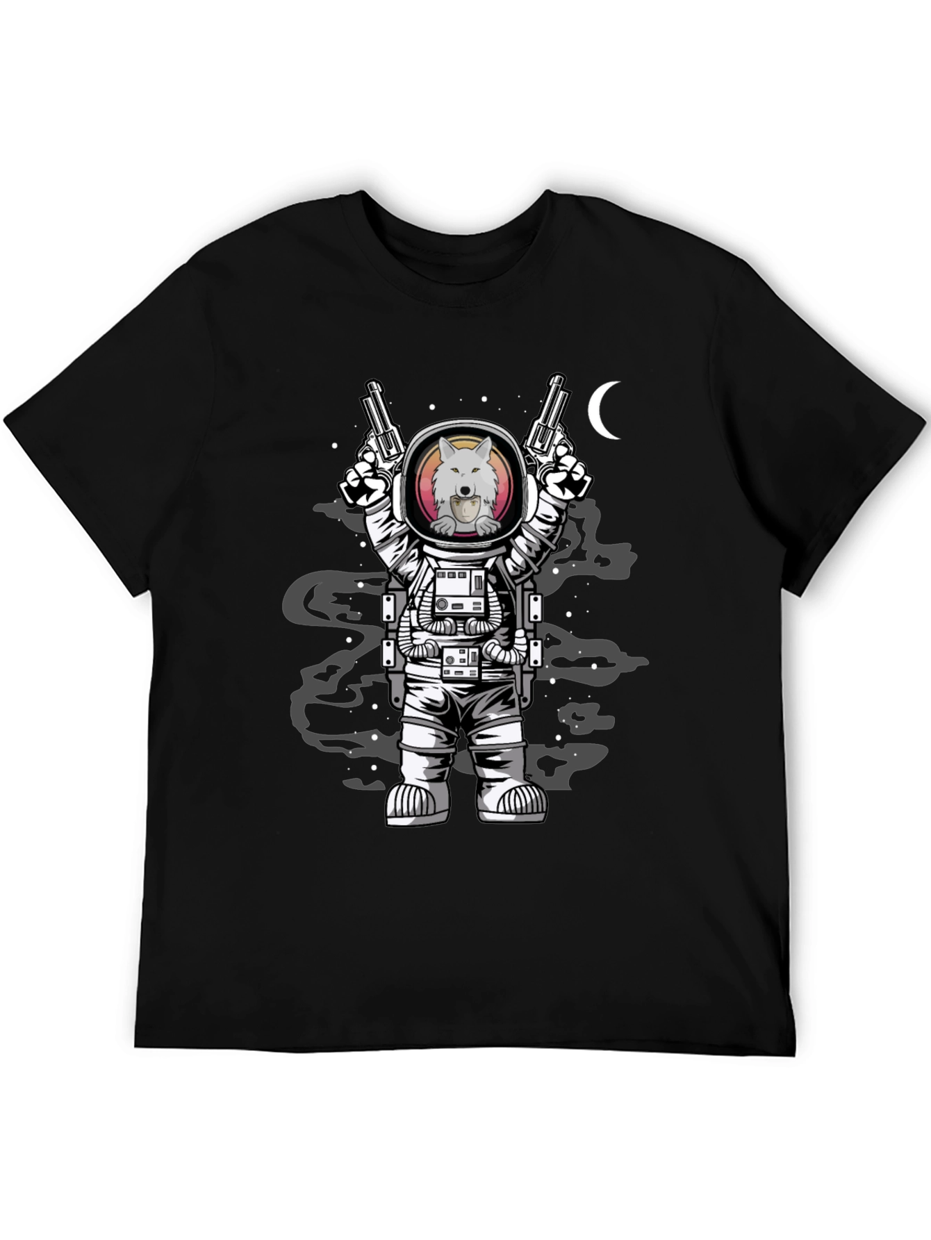 Astronaut Wolf T-Shirt - Space Gun Design