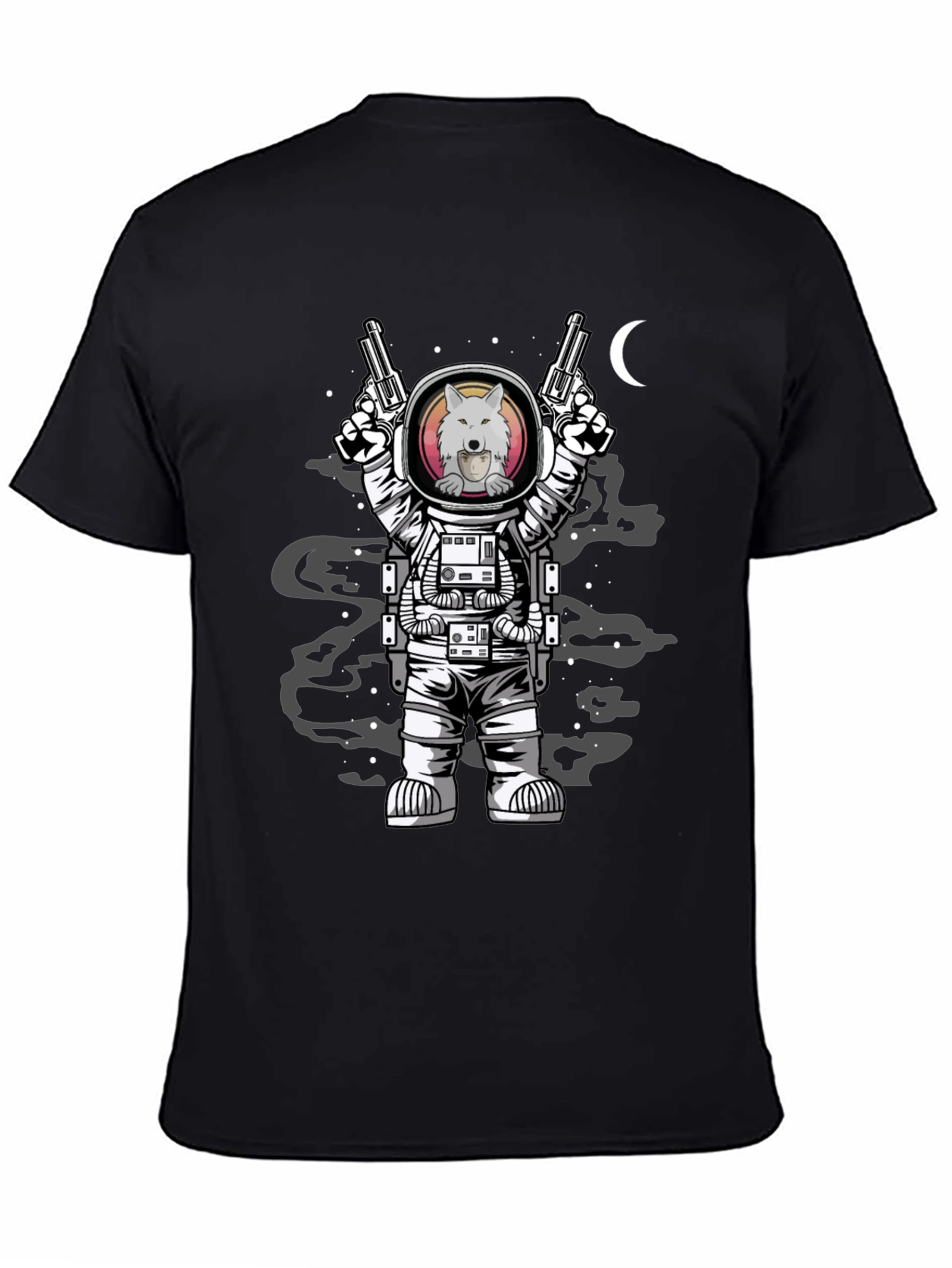 Astronaut Wolf T-Shirt - Space Gun Design