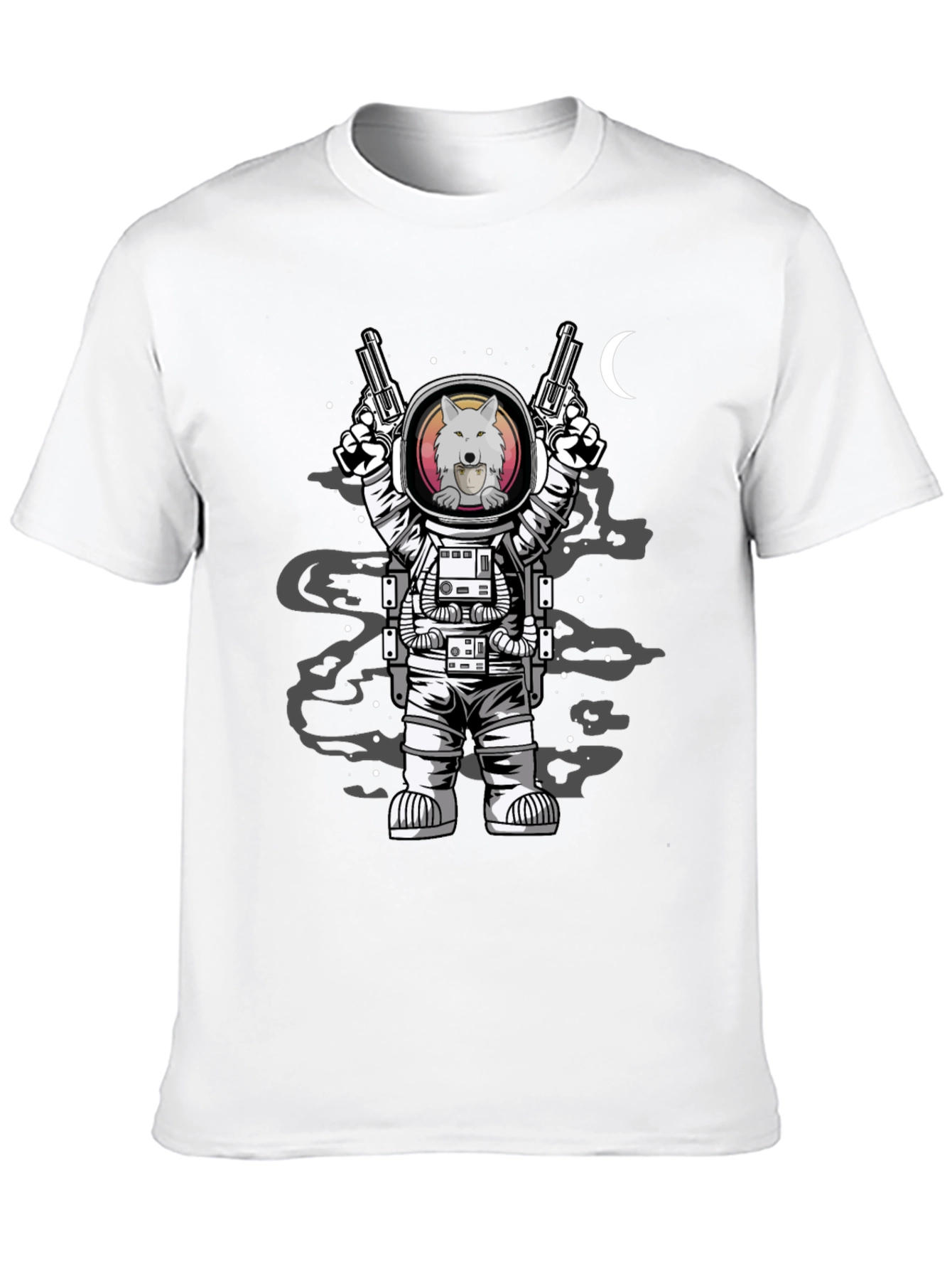 Astronaut Wolf T-Shirt - Space Gun Design