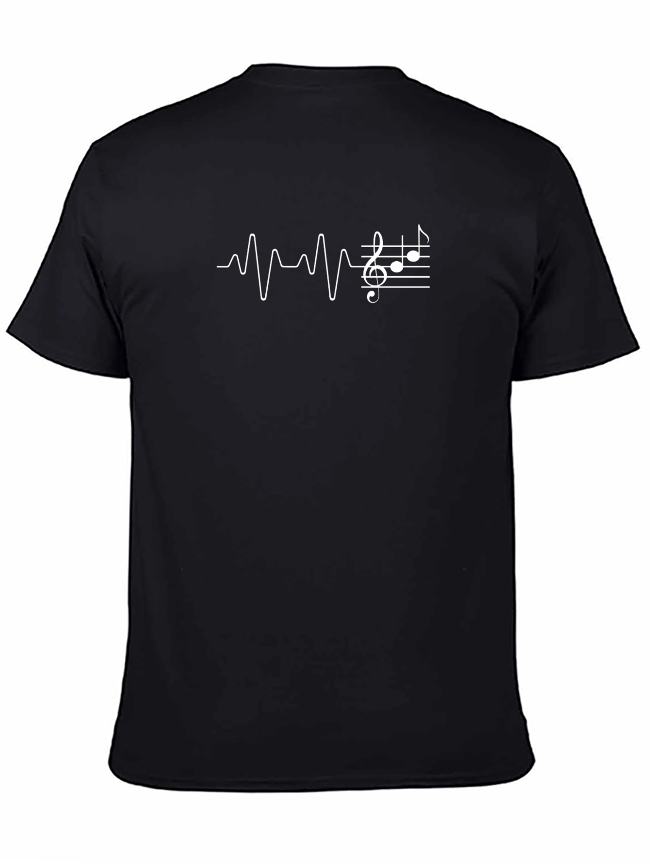 Musical Heartbeat T-Shirt - Black Graphic Tee
