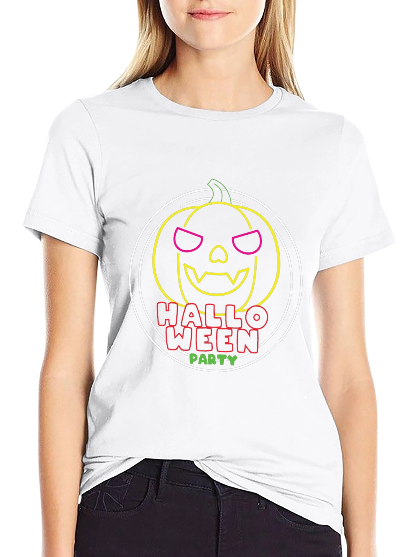 Halloween Party Pumpkin T-Shirt - Mens Black Tee