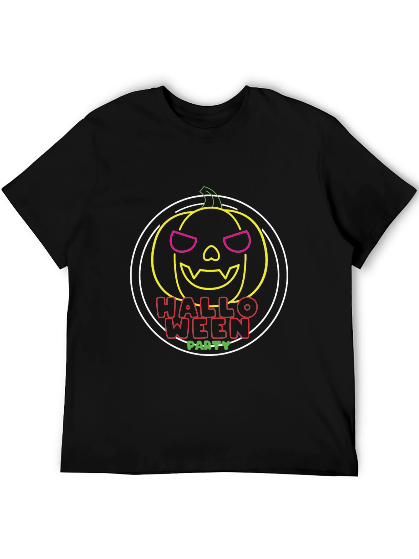 Halloween Party Pumpkin T-Shirt - Mens Black Tee