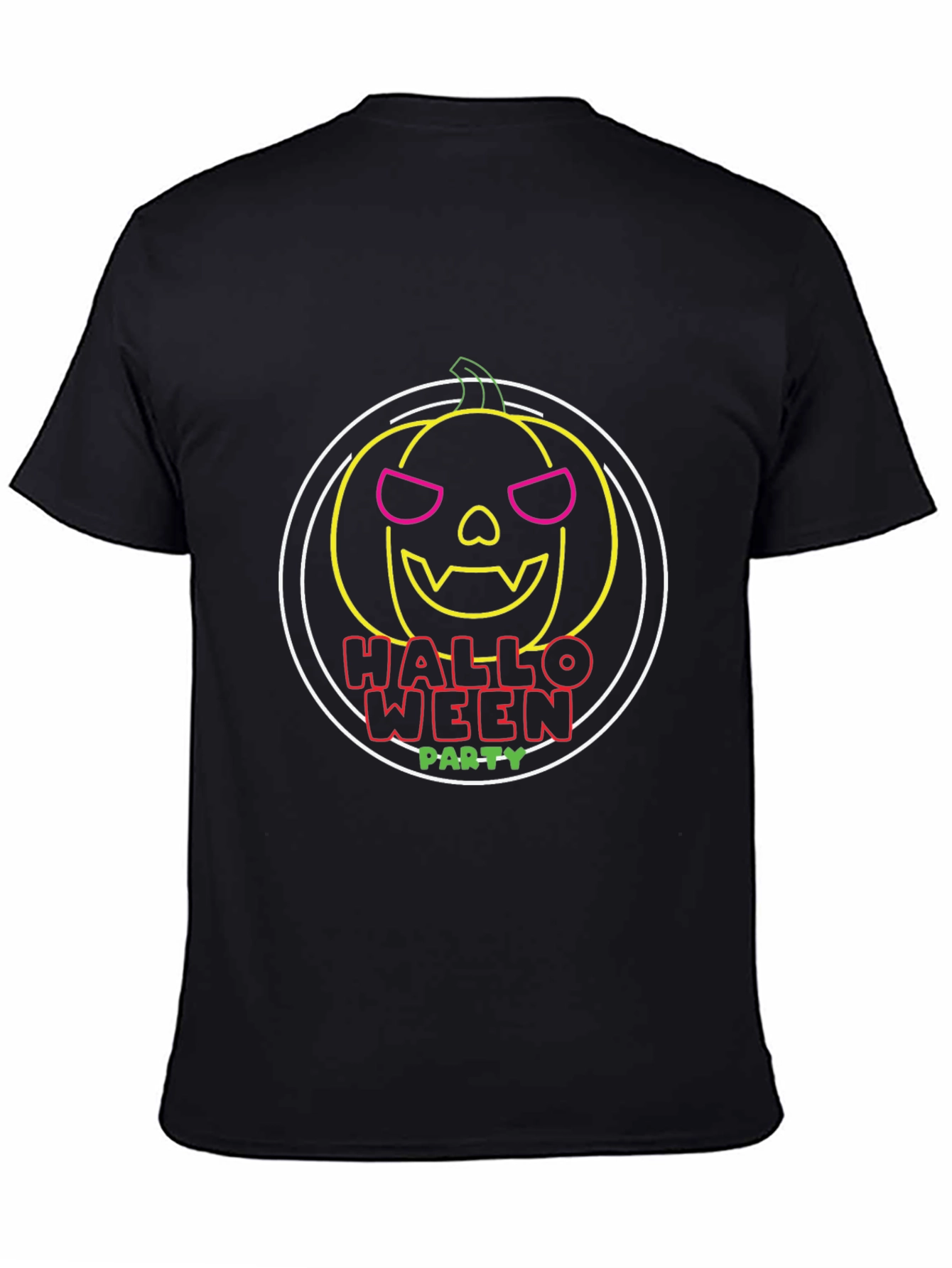 Halloween Party Pumpkin T-Shirt - Mens Black Tee