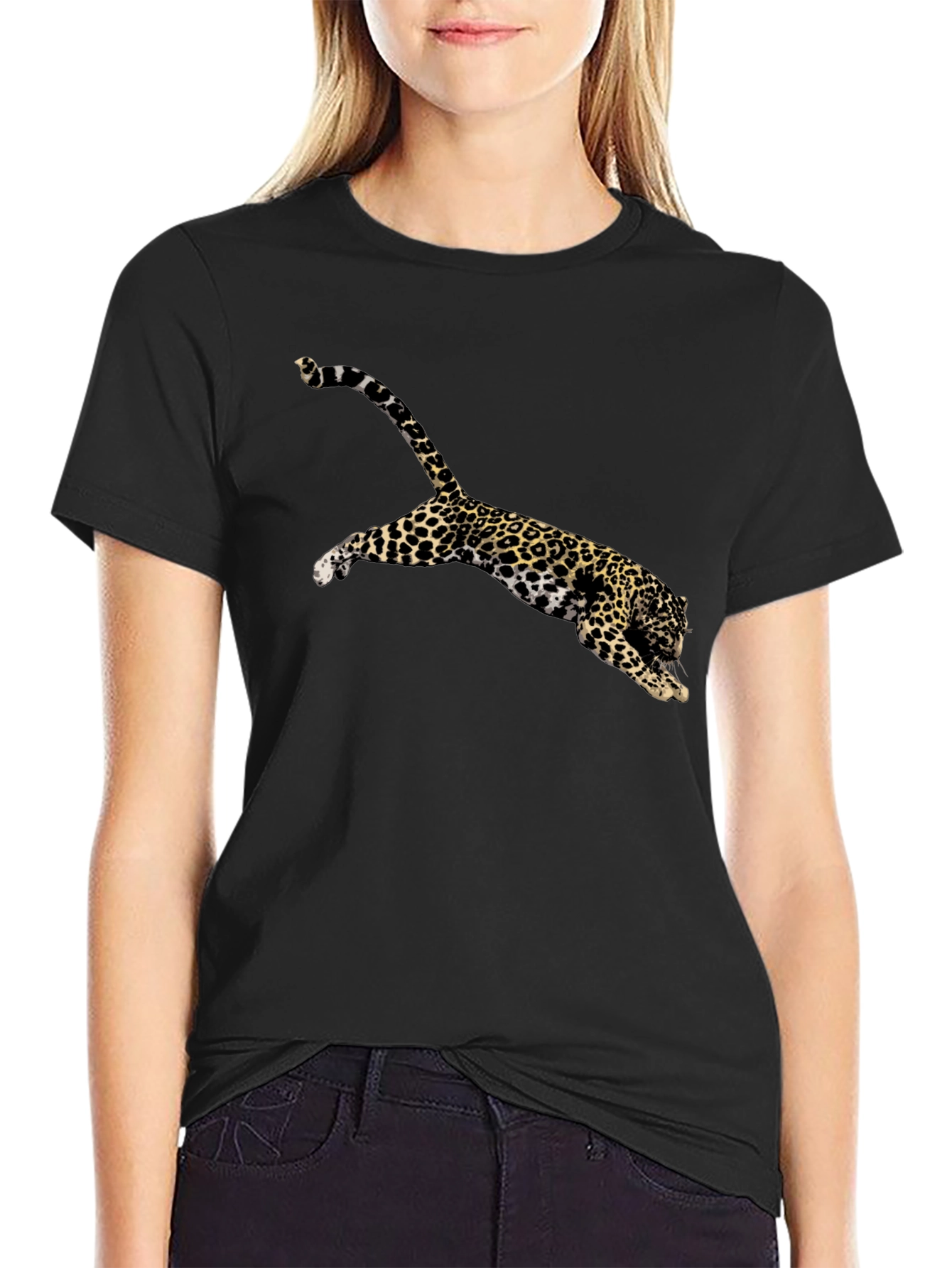 Leopard Print Black T-Shirt