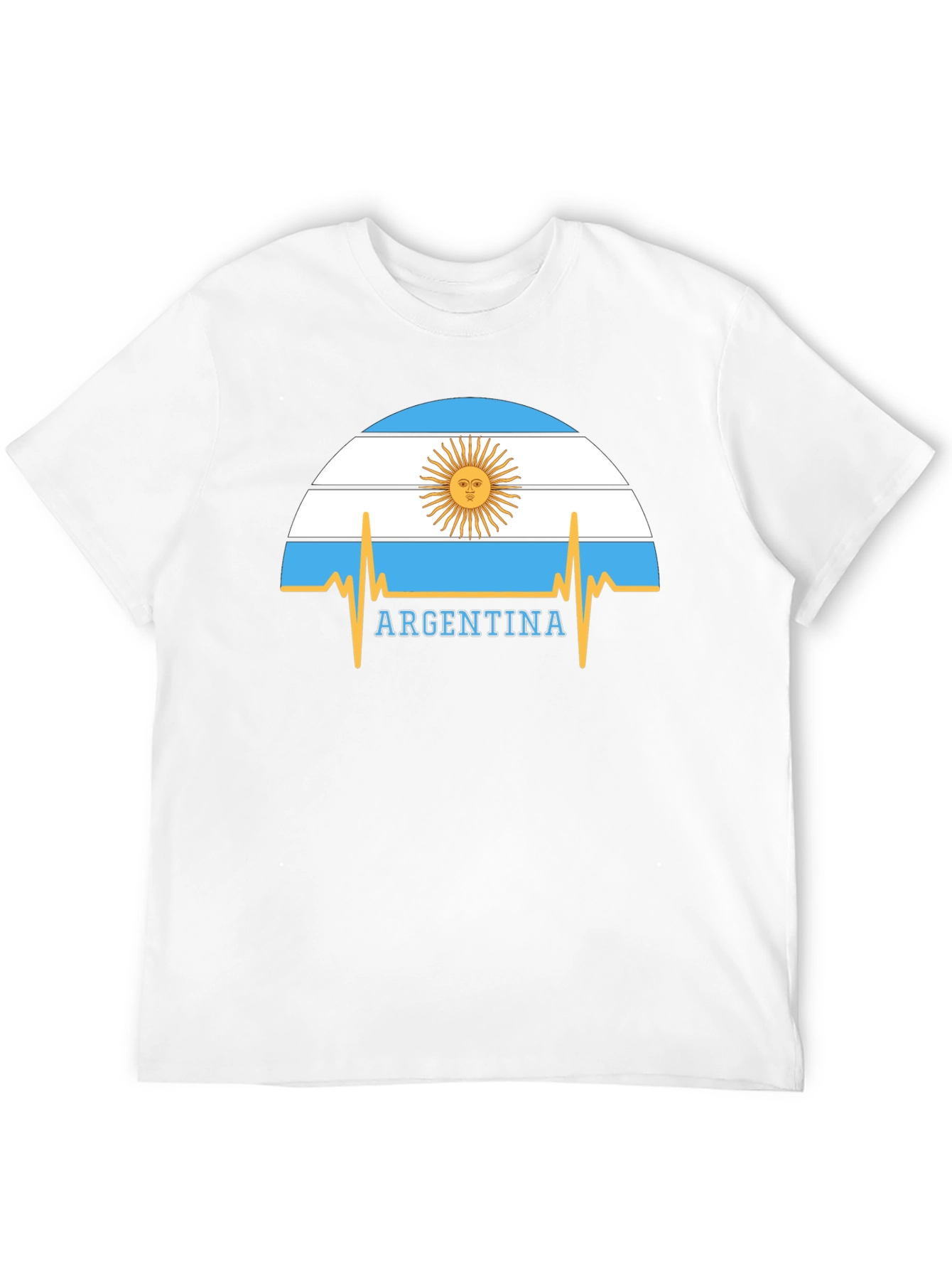 Argentina Flag Heartbeat Graphic T-Shirt