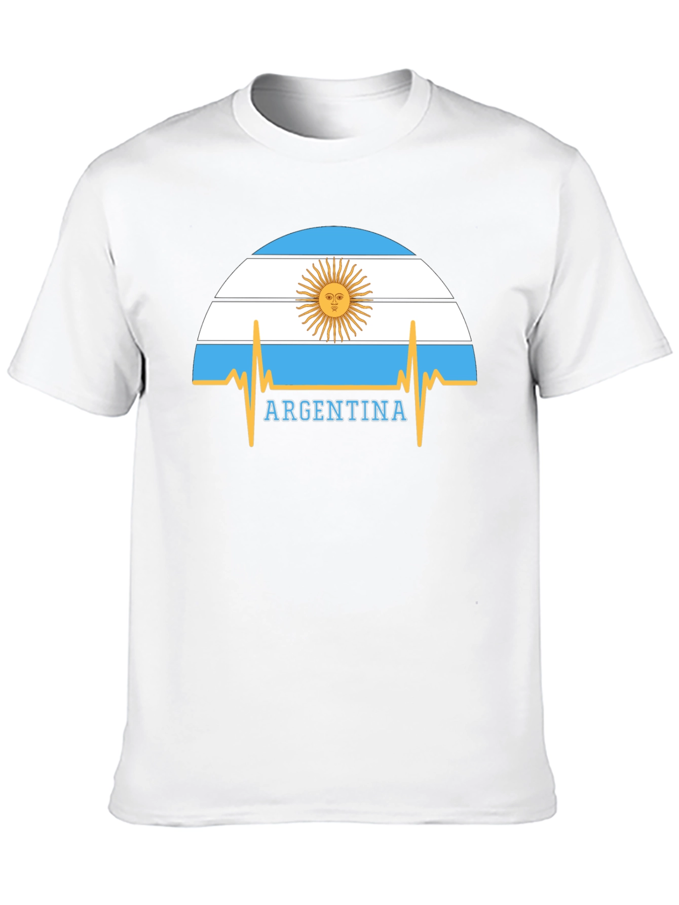 Argentina Flag Heartbeat Graphic T-Shirt