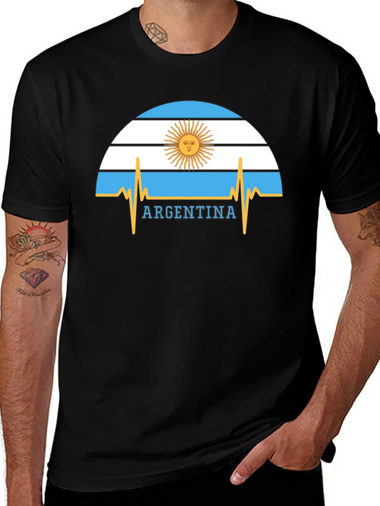 Argentina Flag Heartbeat Graphic T-Shirt