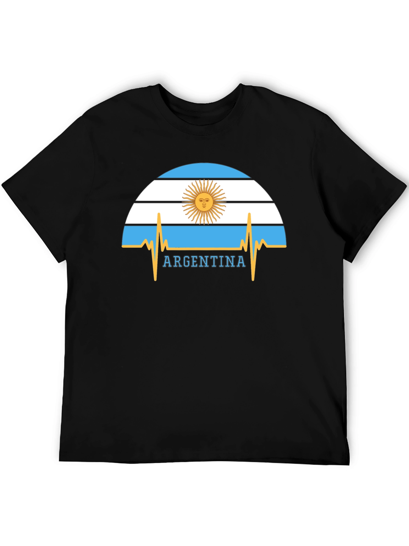 Argentina Flag Heartbeat Graphic T-Shirt
