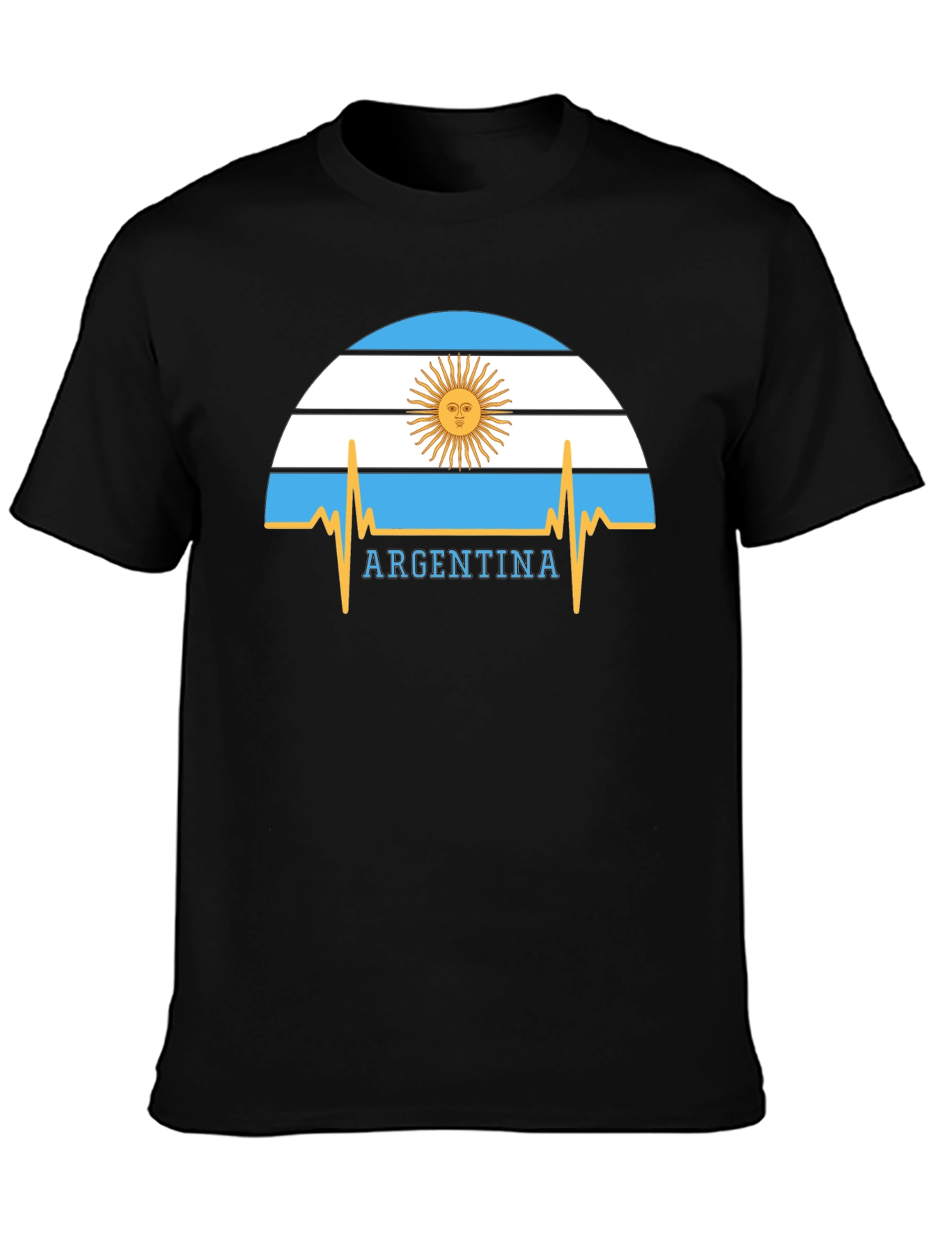 Argentina Flag Heartbeat Graphic T-Shirt