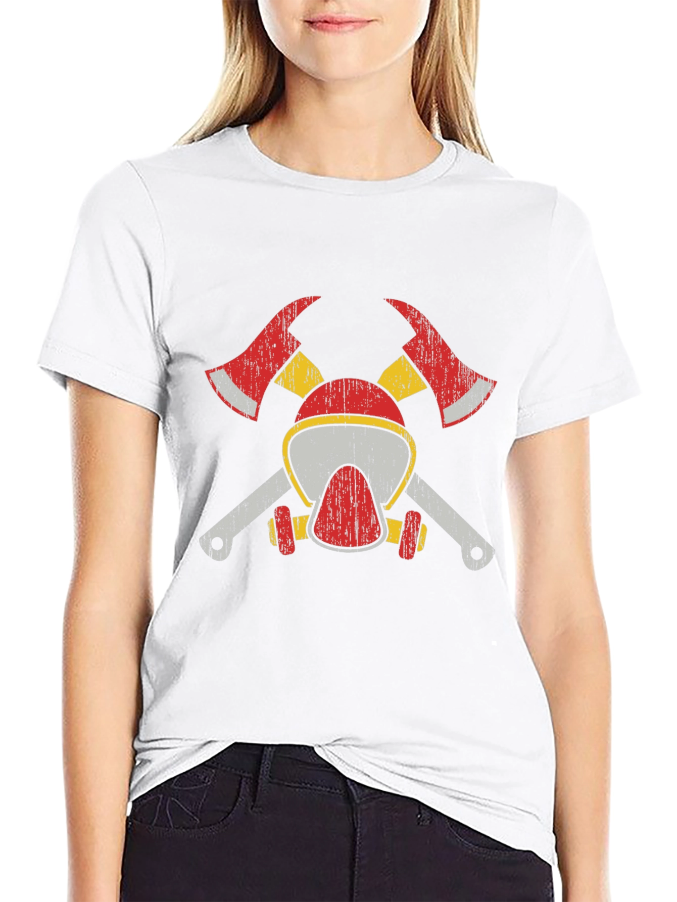 Firefighter Axe & Helmet Graphic Tee