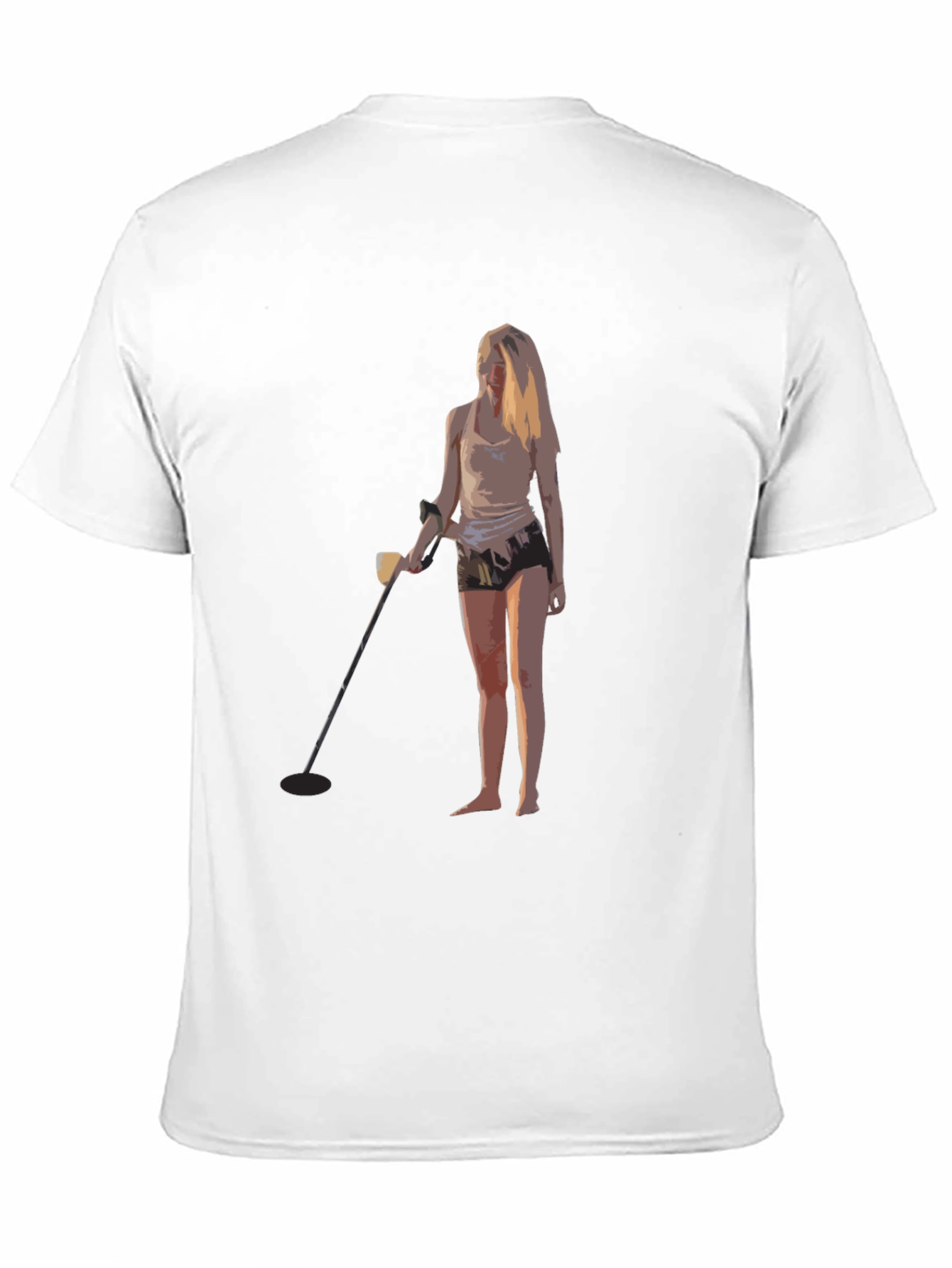 Metal Detecting Girl Graphic T-Shirt - Black