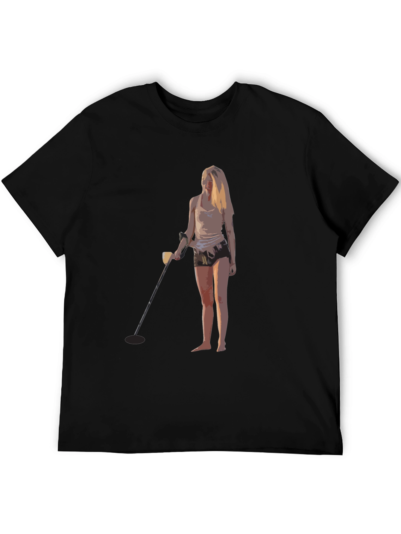 Metal Detecting Girl Graphic T-Shirt - Black