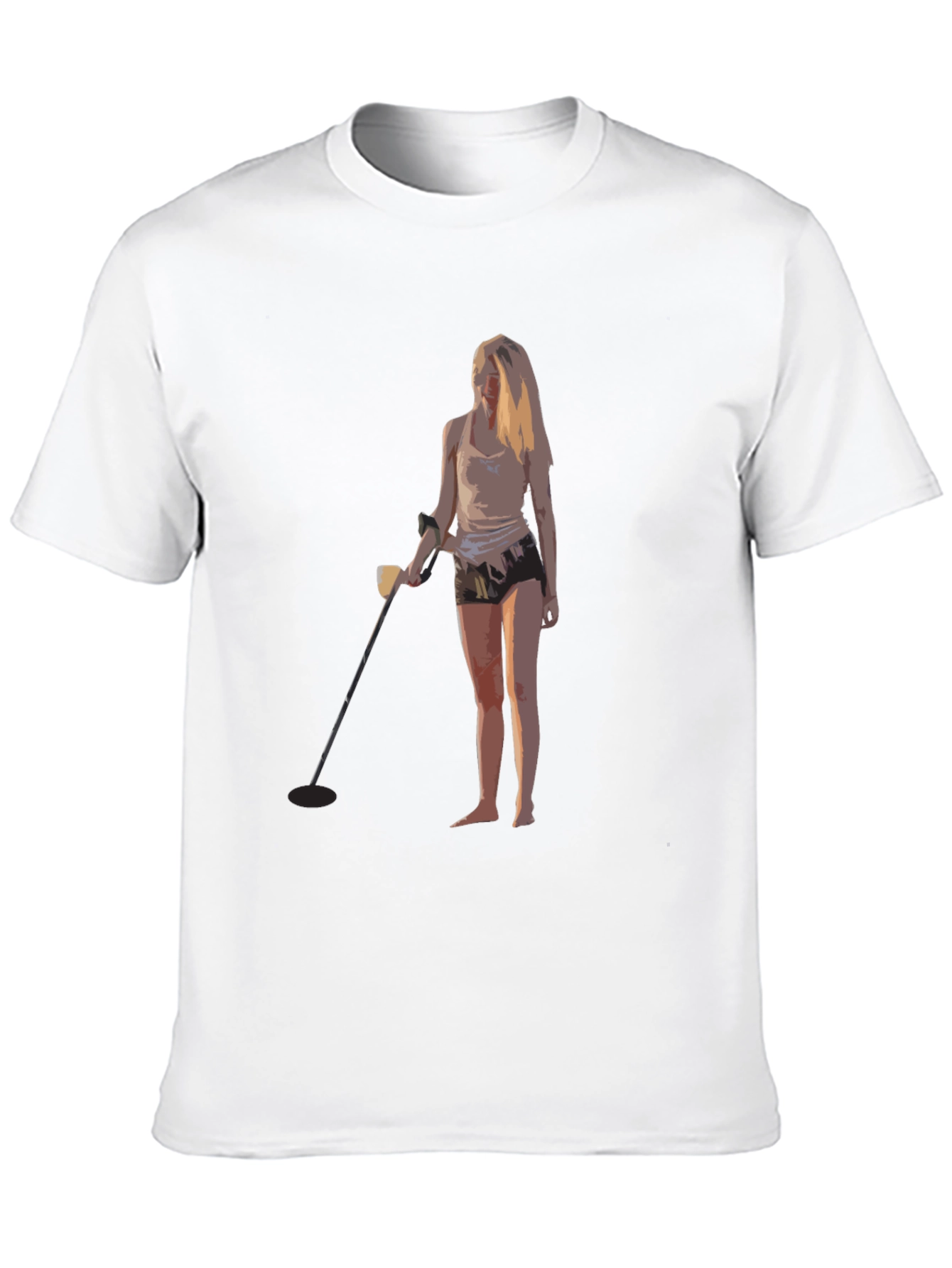 Metal Detecting Girl Graphic T-Shirt - Black