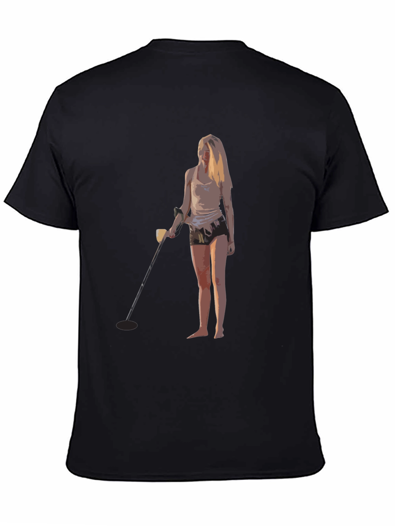 Metal Detecting Girl Graphic T-Shirt - Black