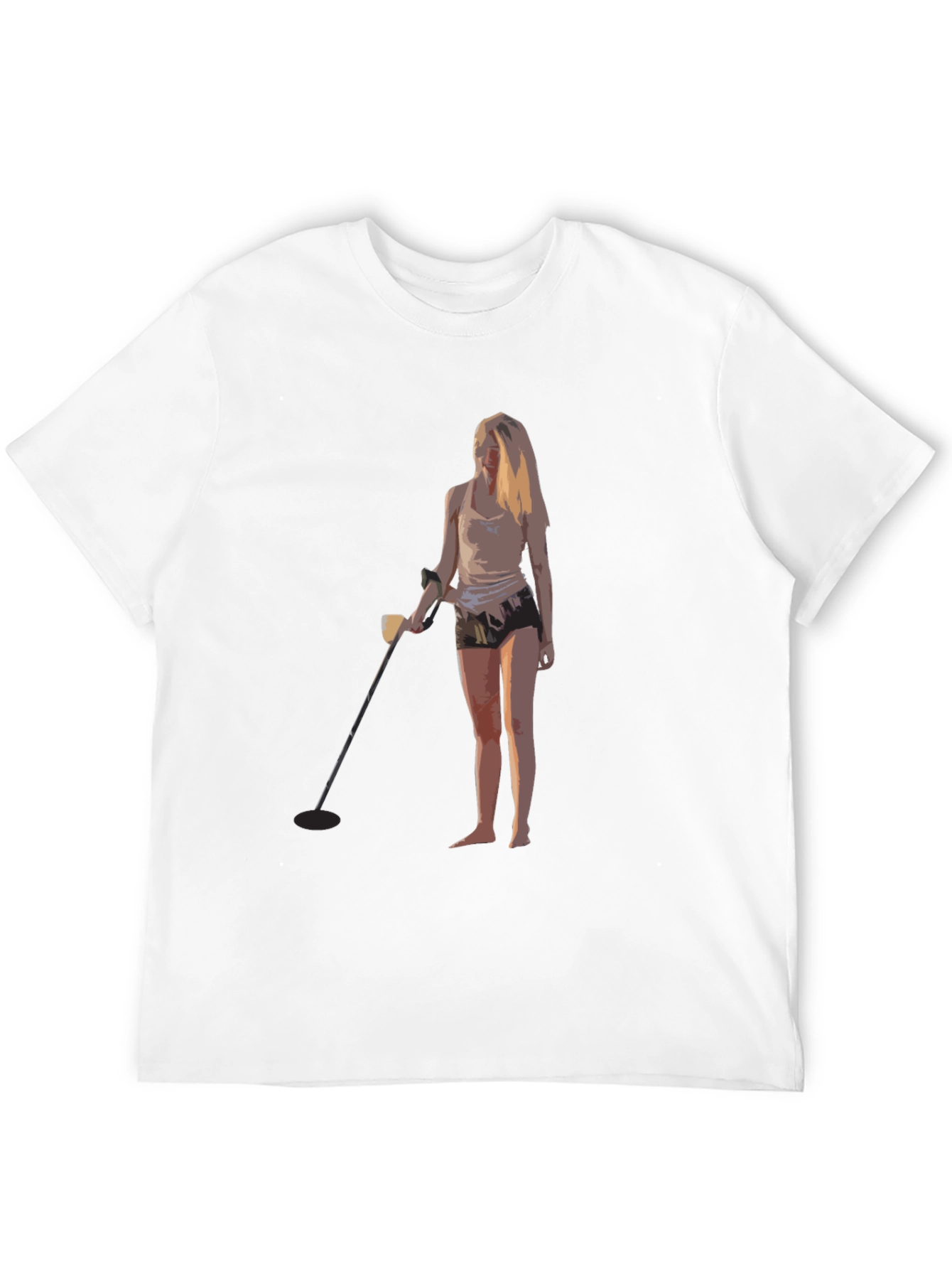 Metal Detecting Girl Graphic T-Shirt - Black