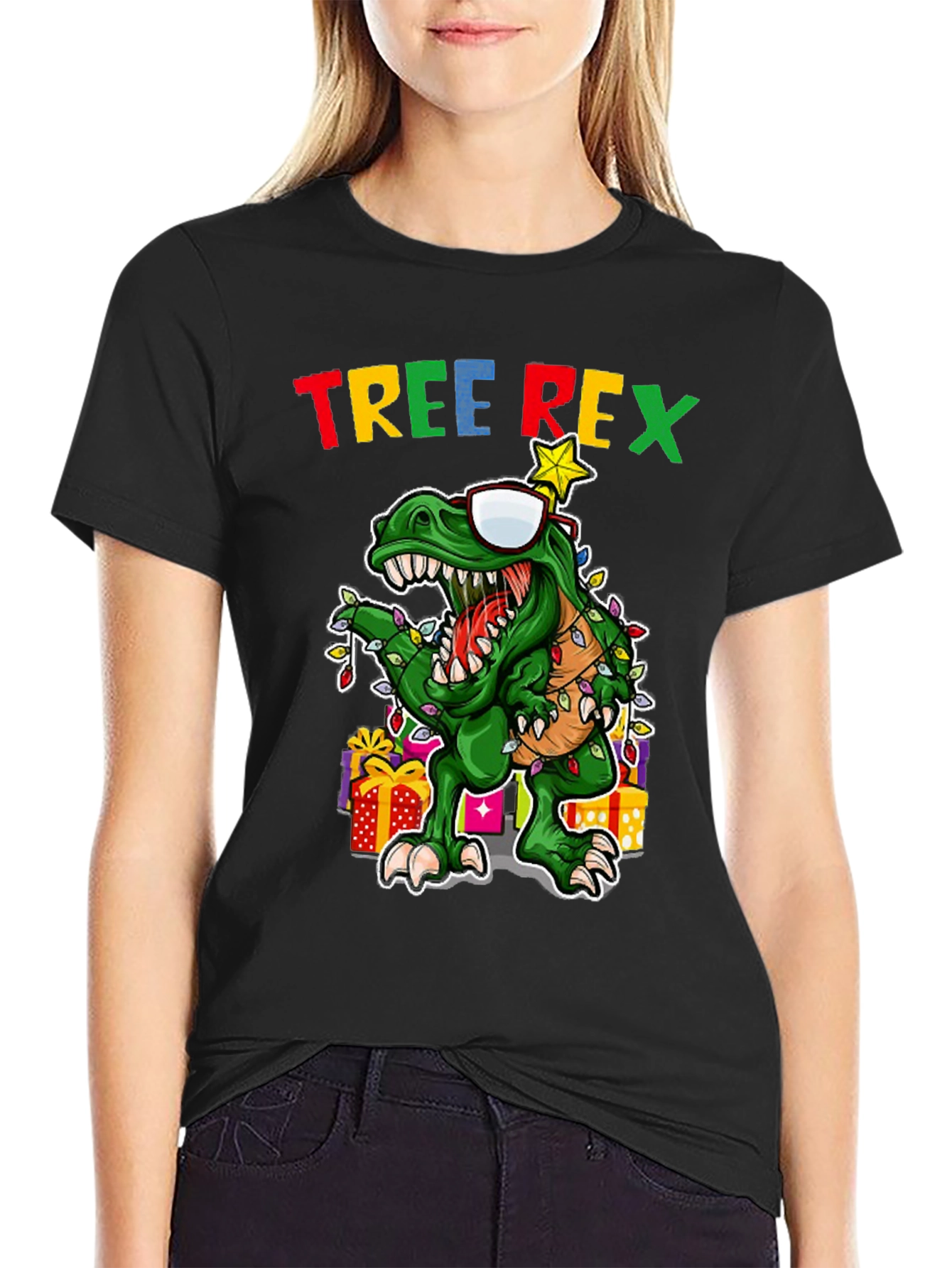 Tree Rex Christmas T-Shirt - Holiday Dinosaur Tee