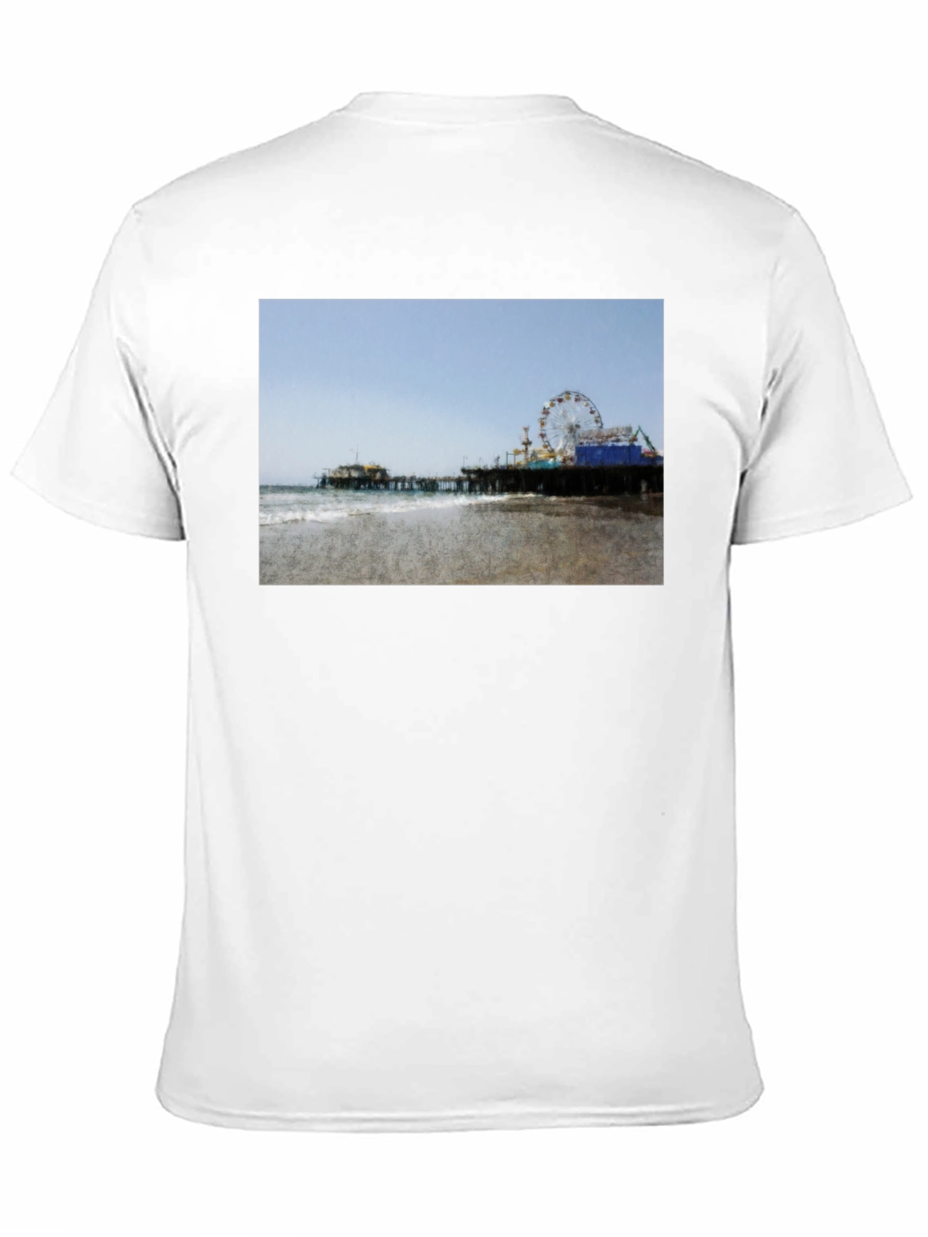 Beach Pier Graphic Black T-Shirt