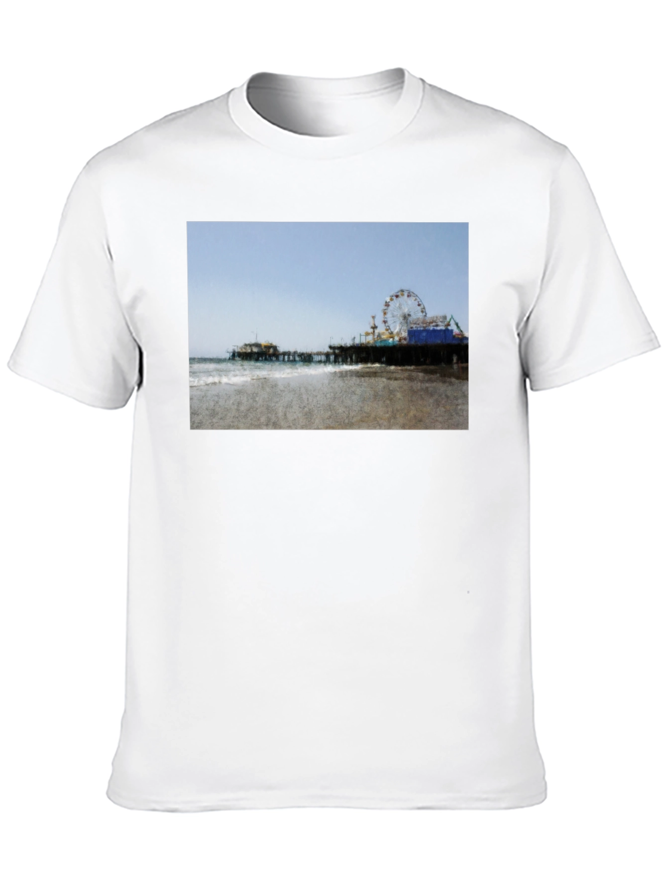Beach Pier Graphic Black T-Shirt