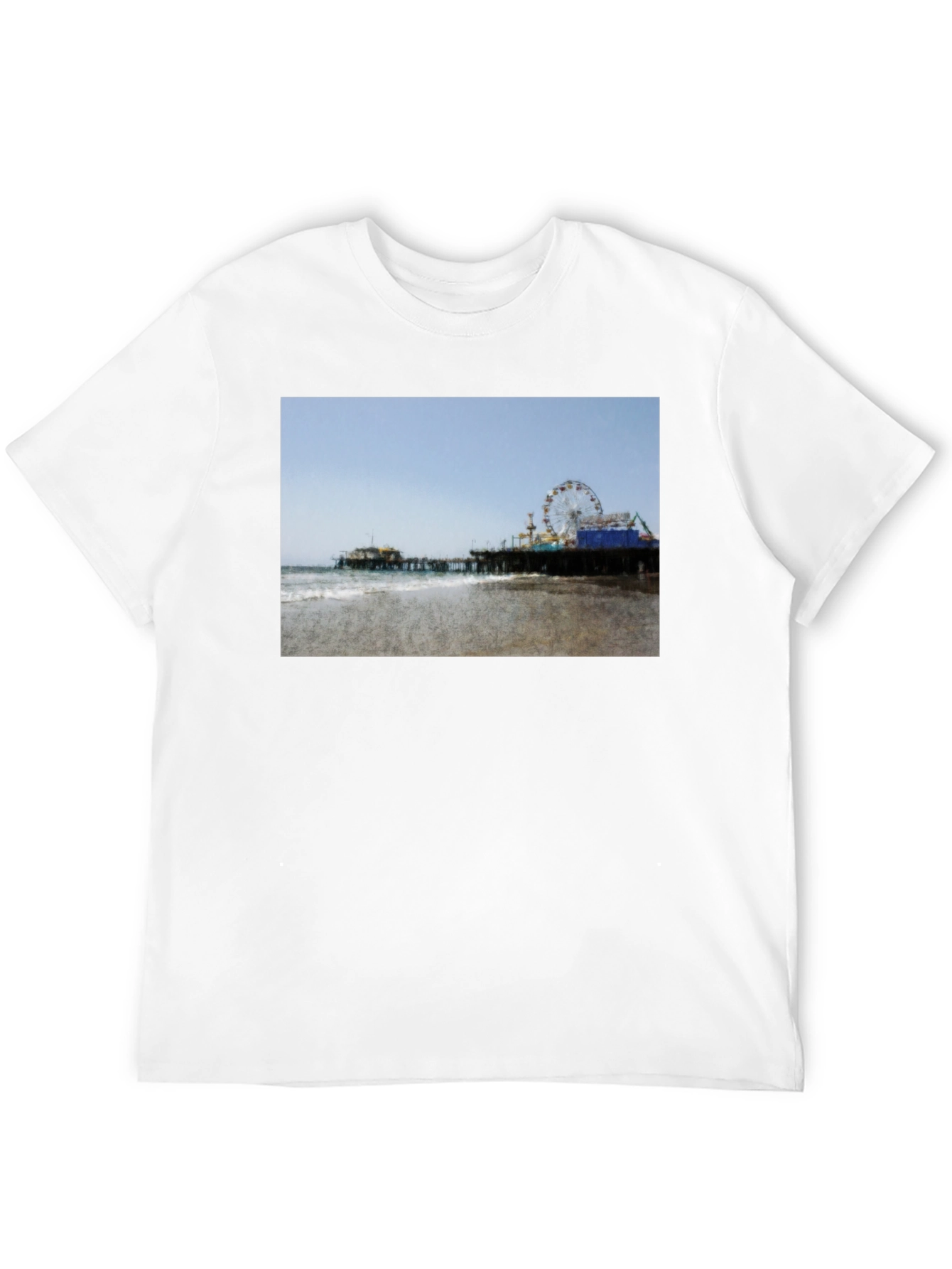 Beach Pier Graphic Black T-Shirt