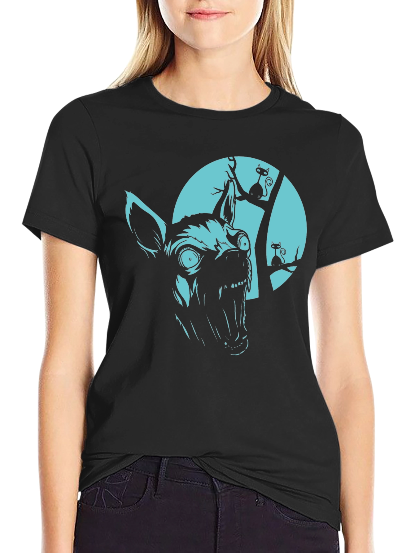 Mens Halloween Dog & Cat Graphic Tee