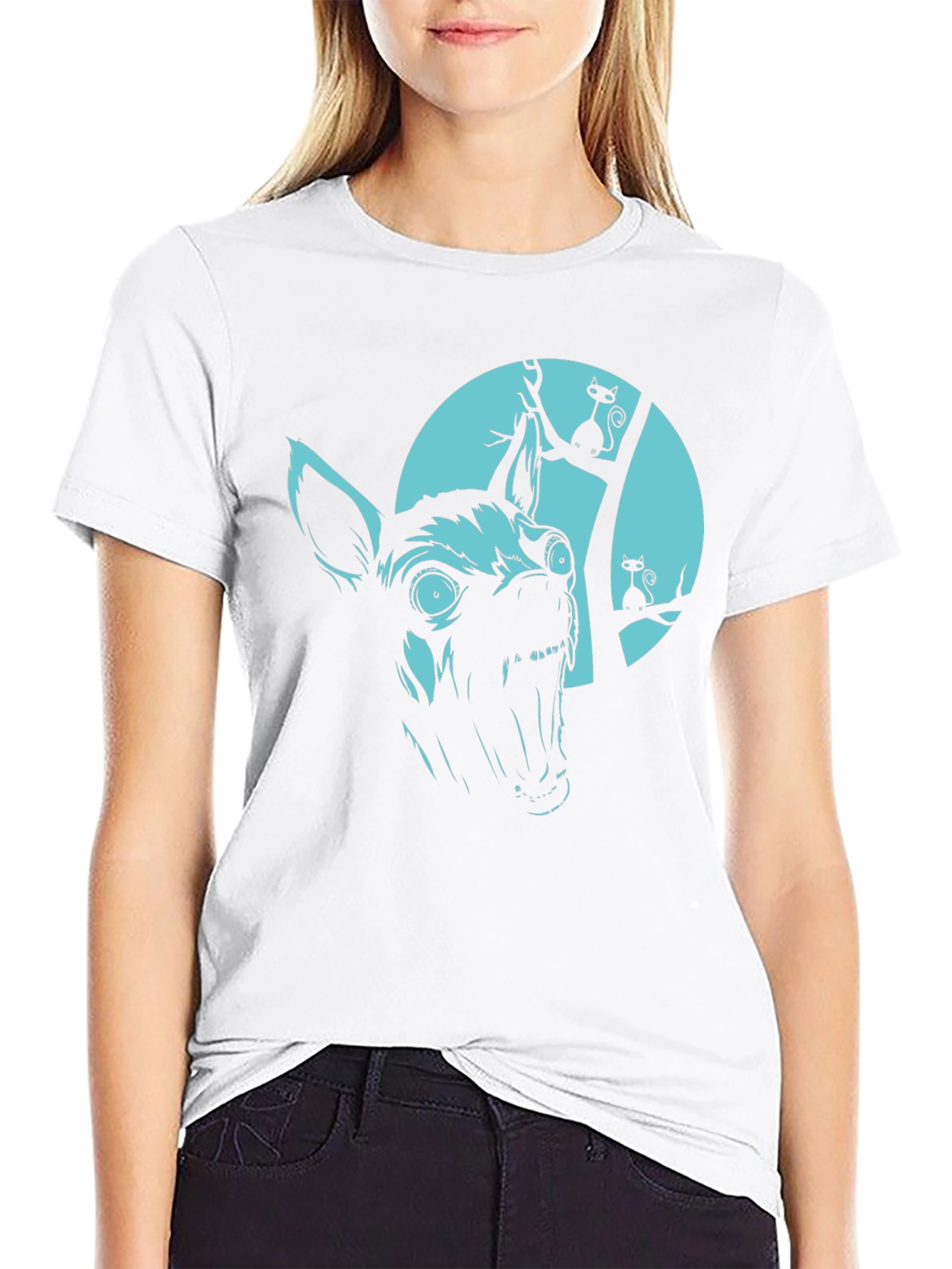 Mens Halloween Dog & Cat Graphic Tee