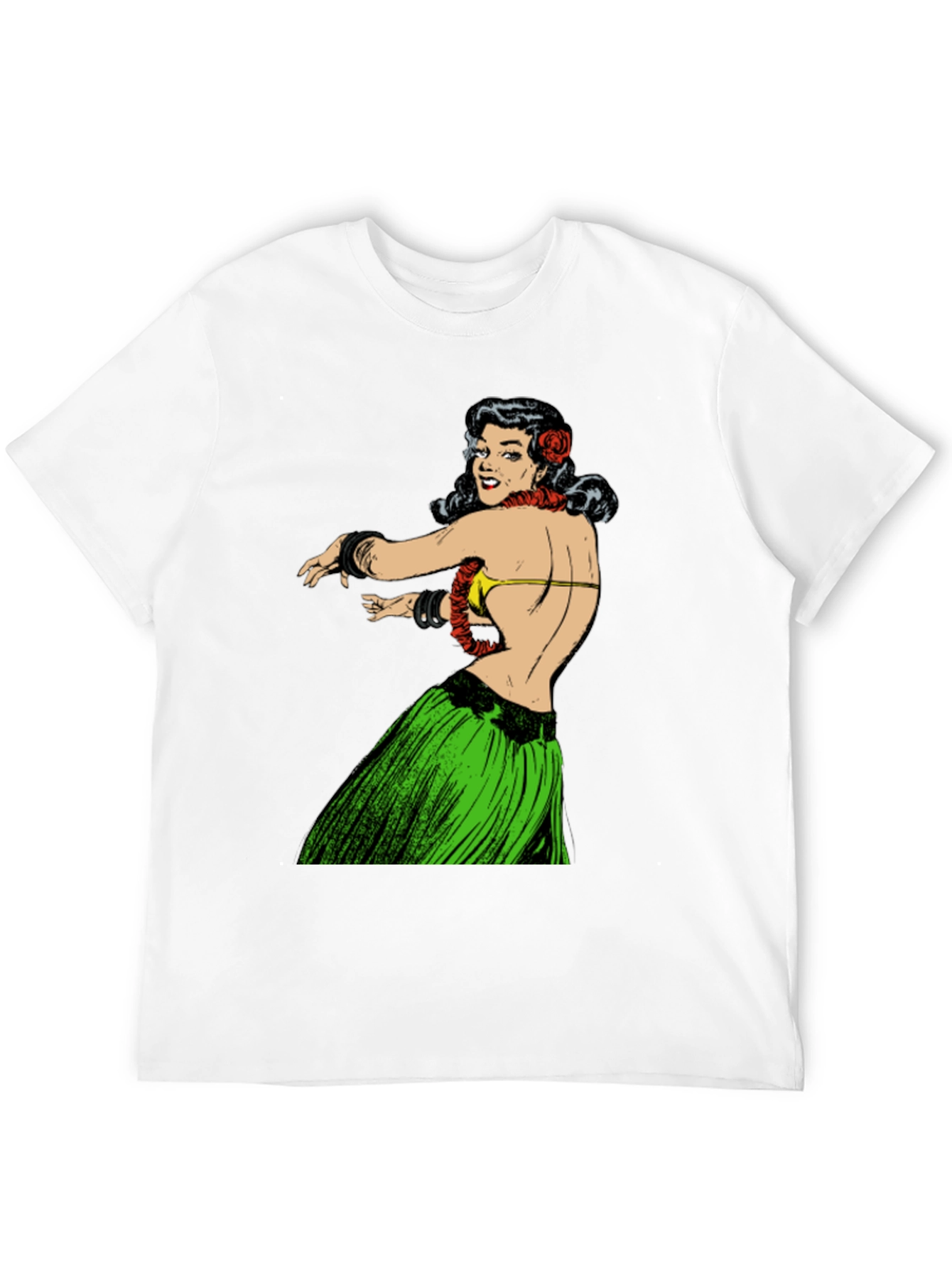 Hula Girl Graphic Tee - Retro Style